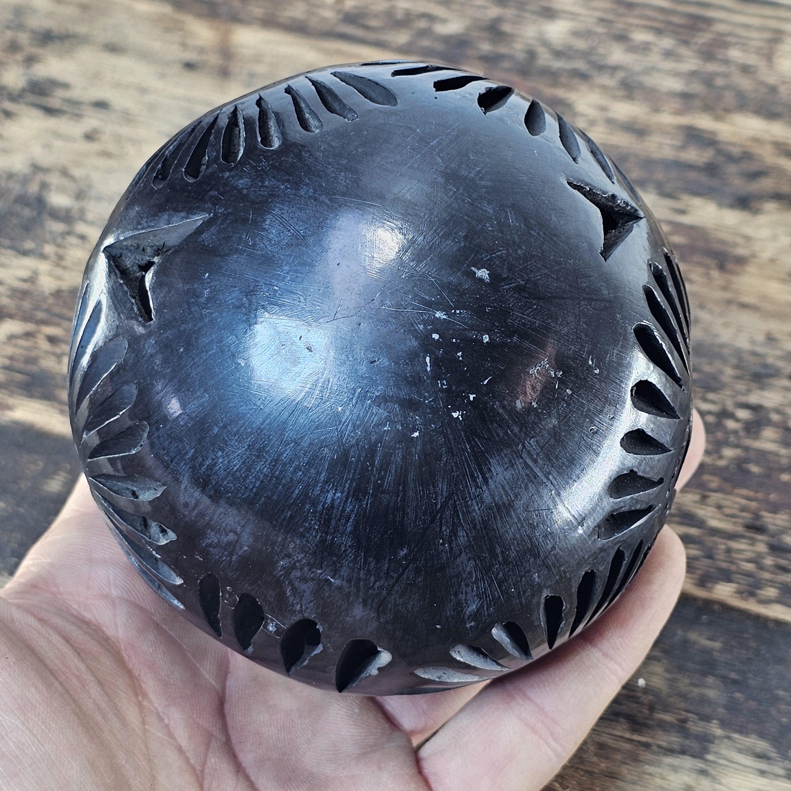 Vintage Barro Negro Pottery Cut Out Black Mexican Folk Art Oaxaca Mexico