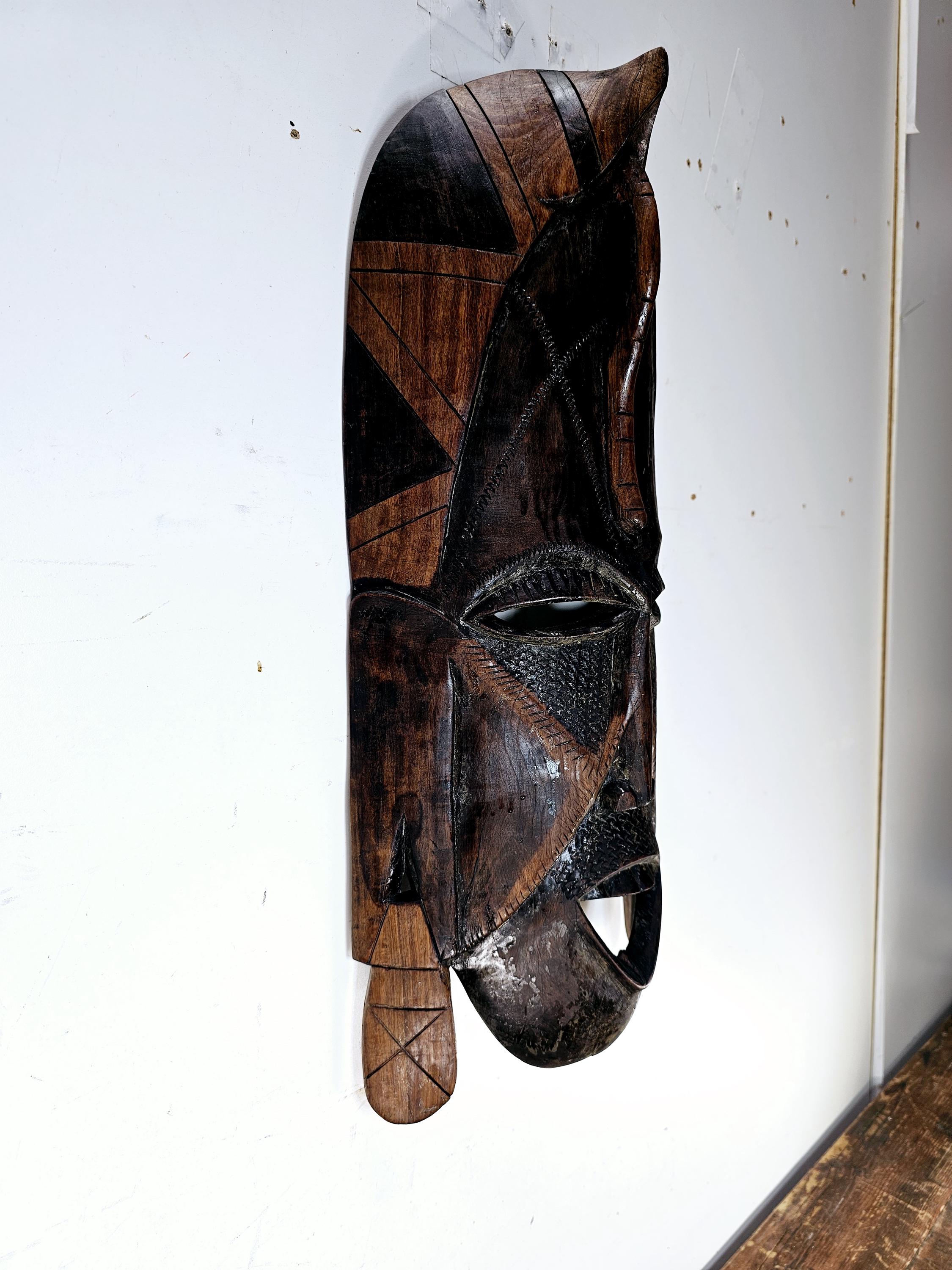African Carved Wooden Mask - Kenya / East Africa