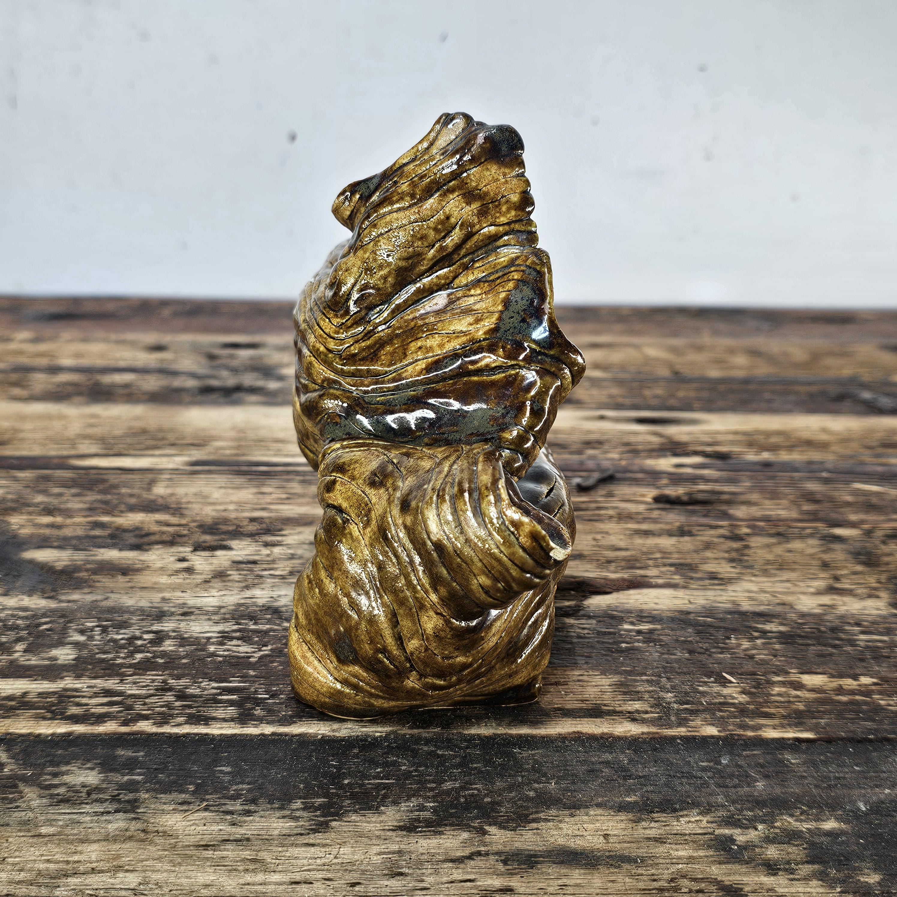 1970s Studio Art Organic Multi-Opening Flower Vase 7"L x 3"D x 5.75"H