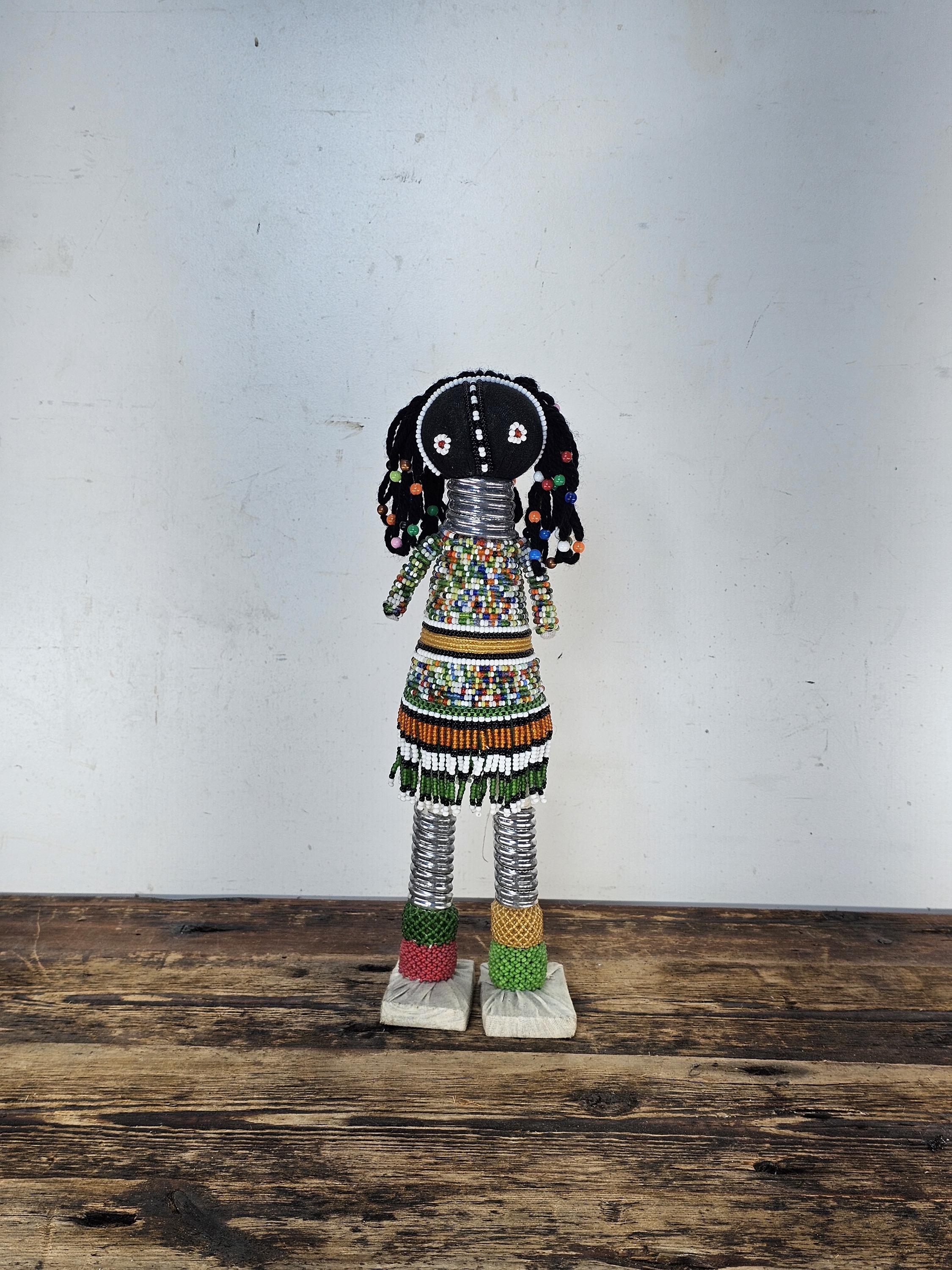 South African Premium Ndebele Beaded Art Doll 13"H