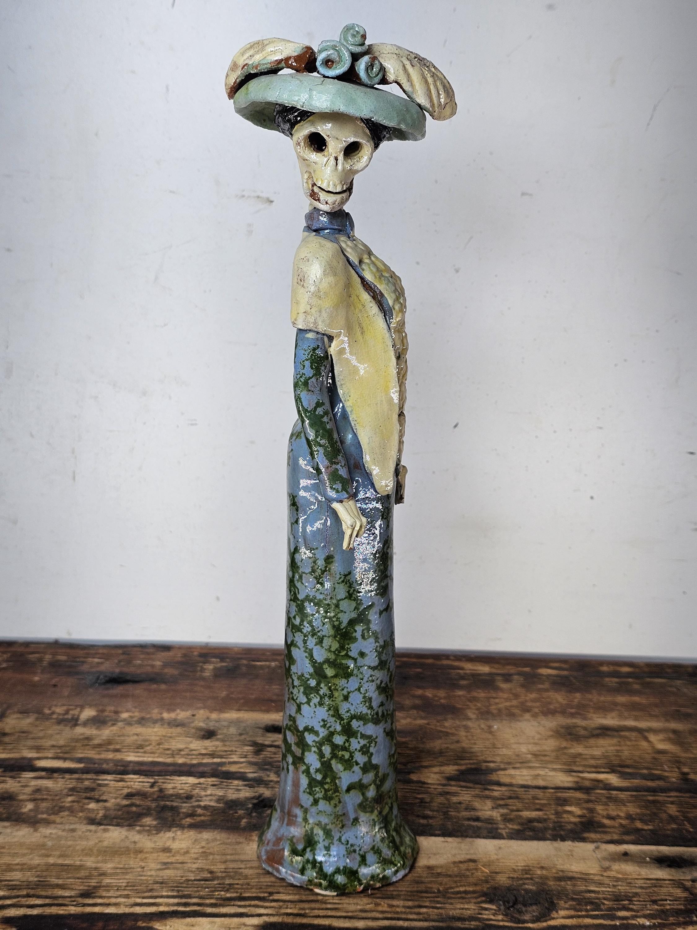 Day of the Dead Catrina Doll La Calavera Catrina Signed By Mario Romero 14.5"H