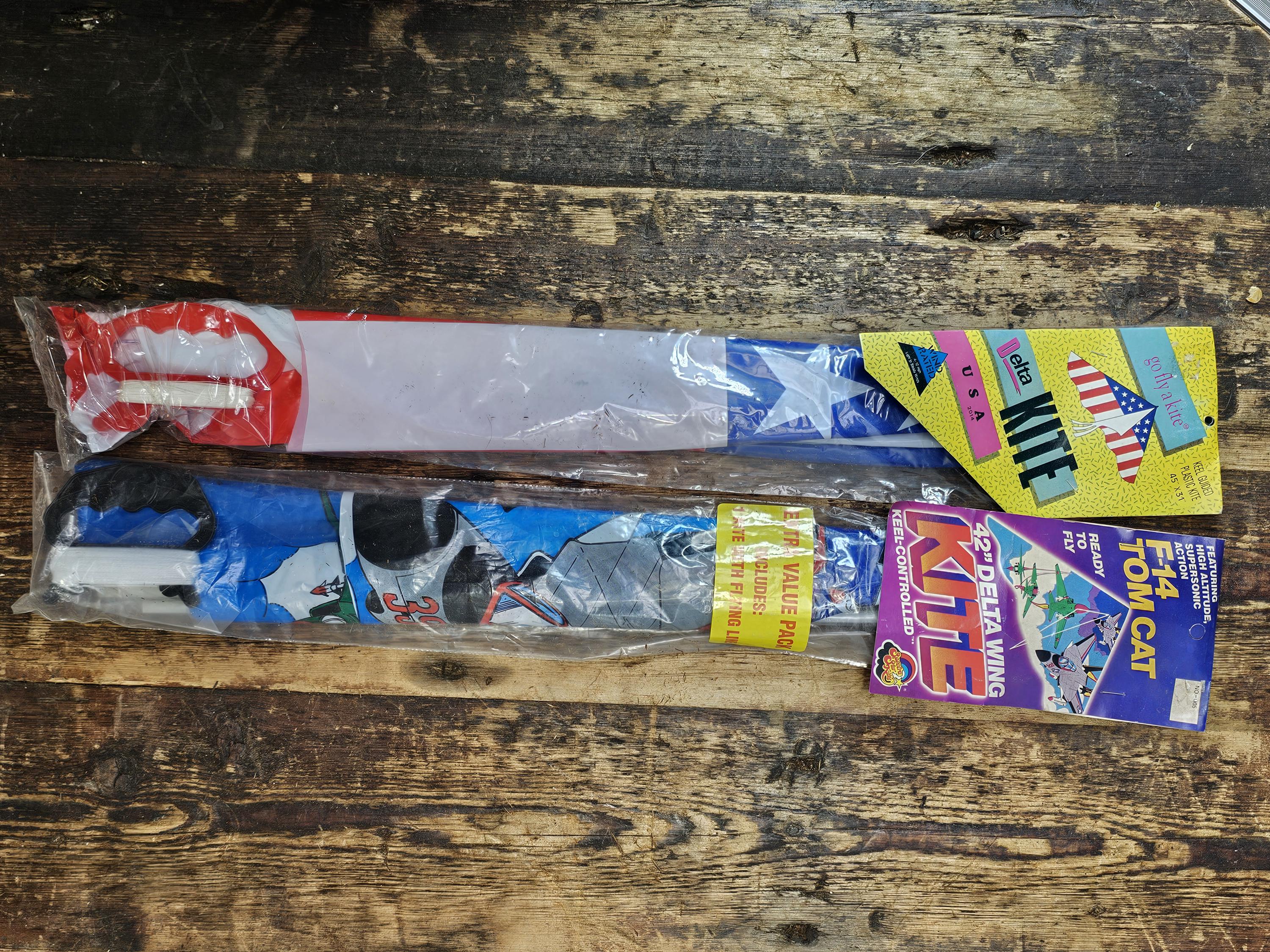 2 NOS Vintage 90s Spectra Star Kite & Go Fly A Kite Delta Wing