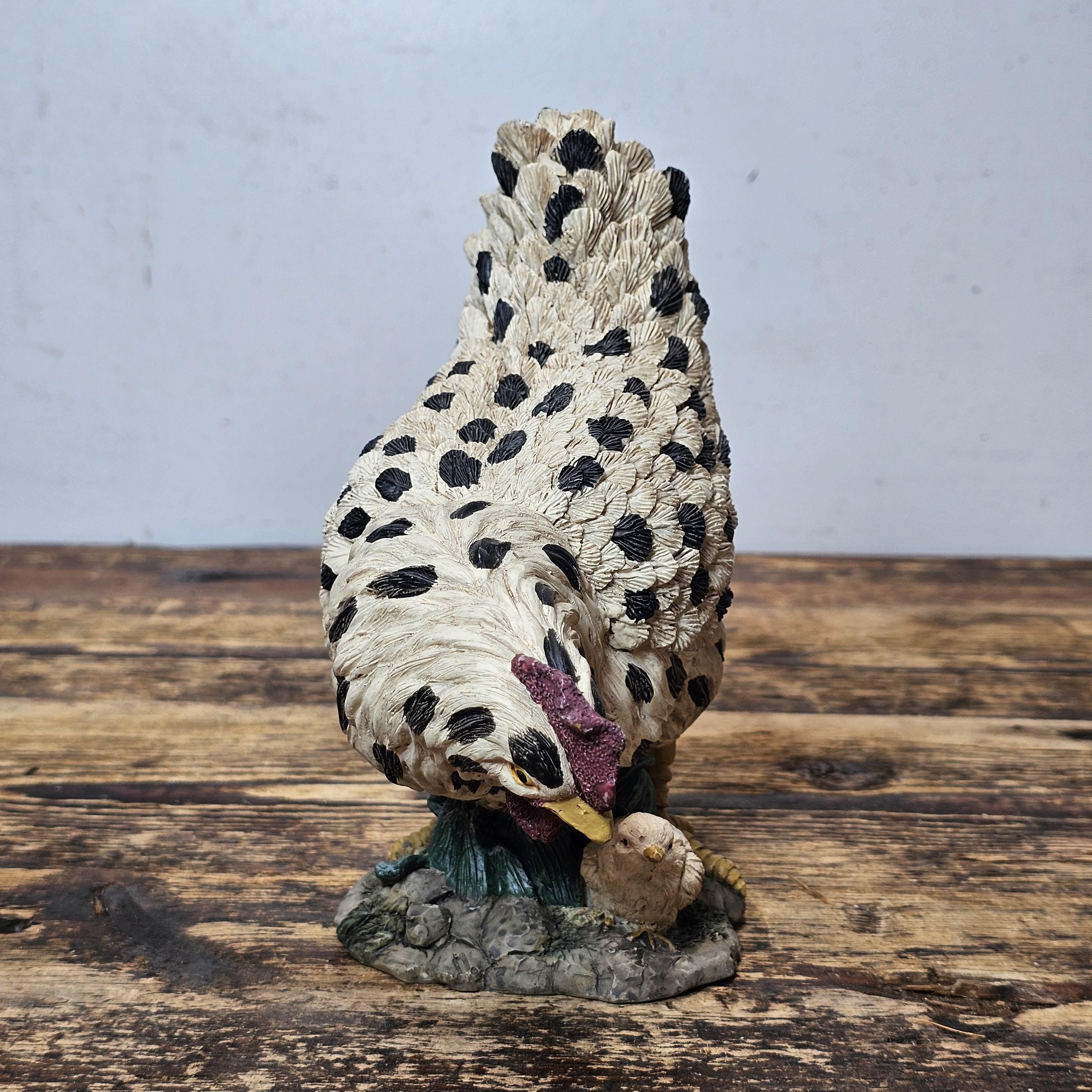 Youngs Inc. Chicken Hen & Baby Chick Resin Figure 7"H