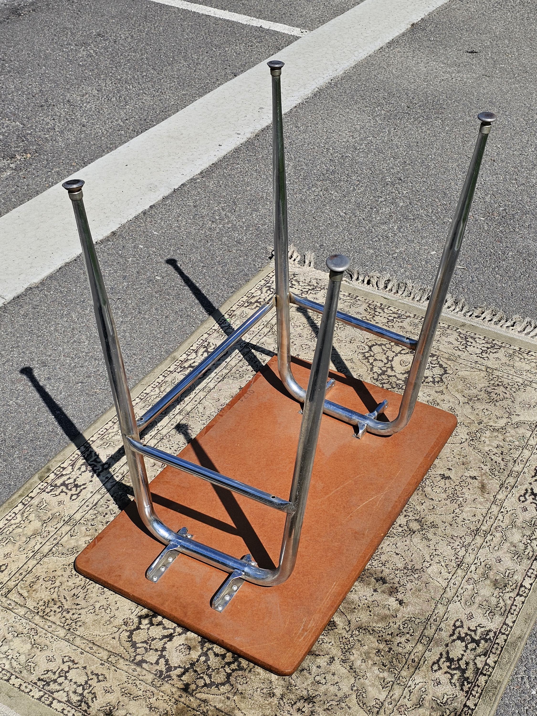 Local Pickup Only / Mid-Century Woodgrain Top & Steel Office Desk 30"L x 18"W x 29.5"H