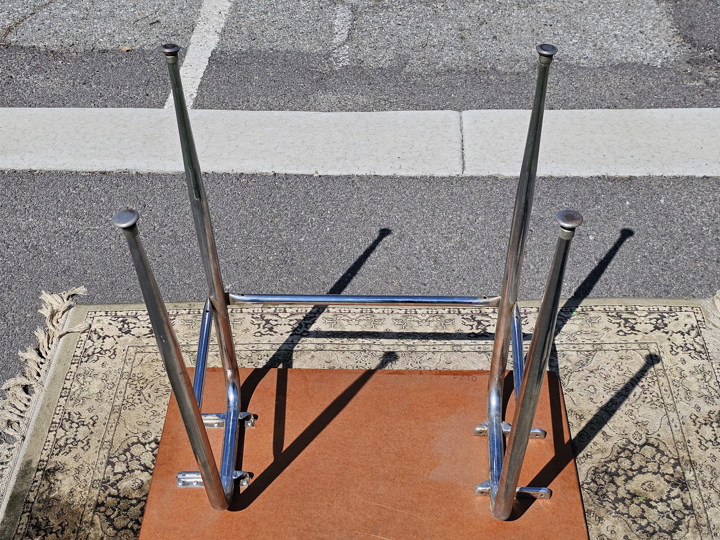 Local Pickup Only / Mid-Century Woodgrain Top & Steel Office Desk 30"L x 18"W x 29.5"H