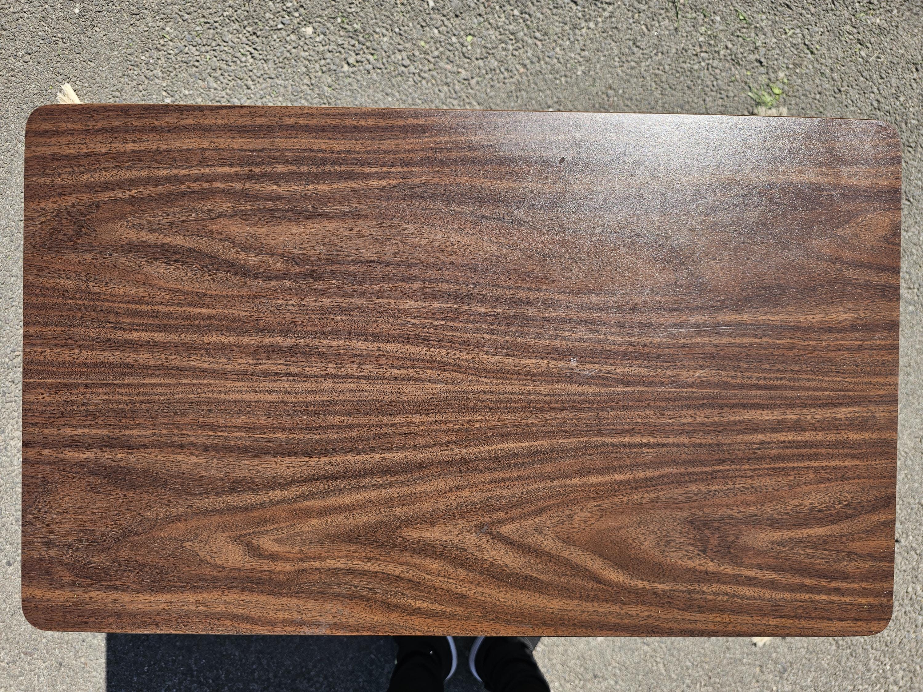 Local Pickup Only / Mid-Century Woodgrain Top & Steel Office Desk 30"L x 18"W x 29.5"H