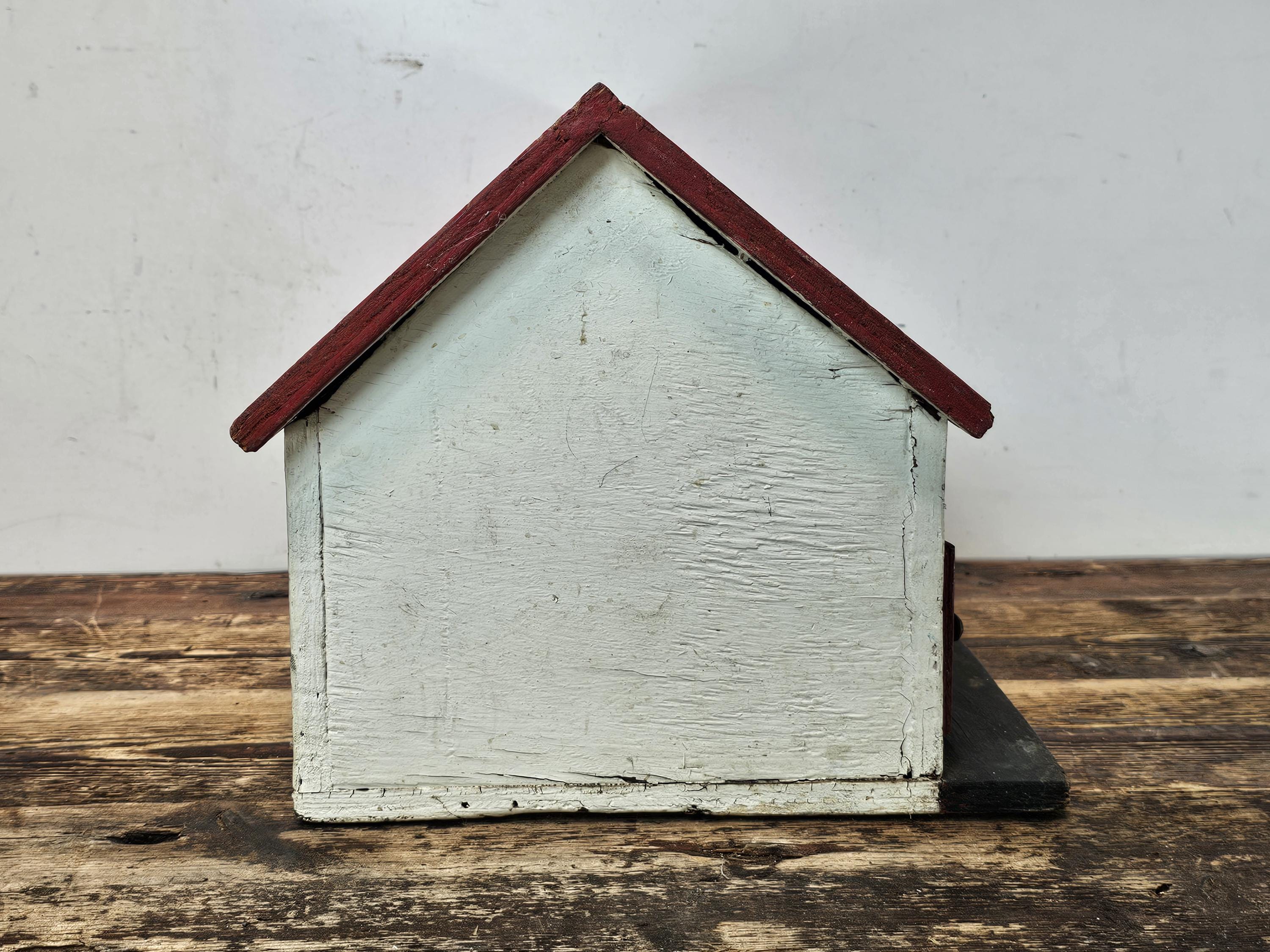 Vintage Folk Art "Andrew's Garage" Wooden 3-Bay Garage Model, 1970s