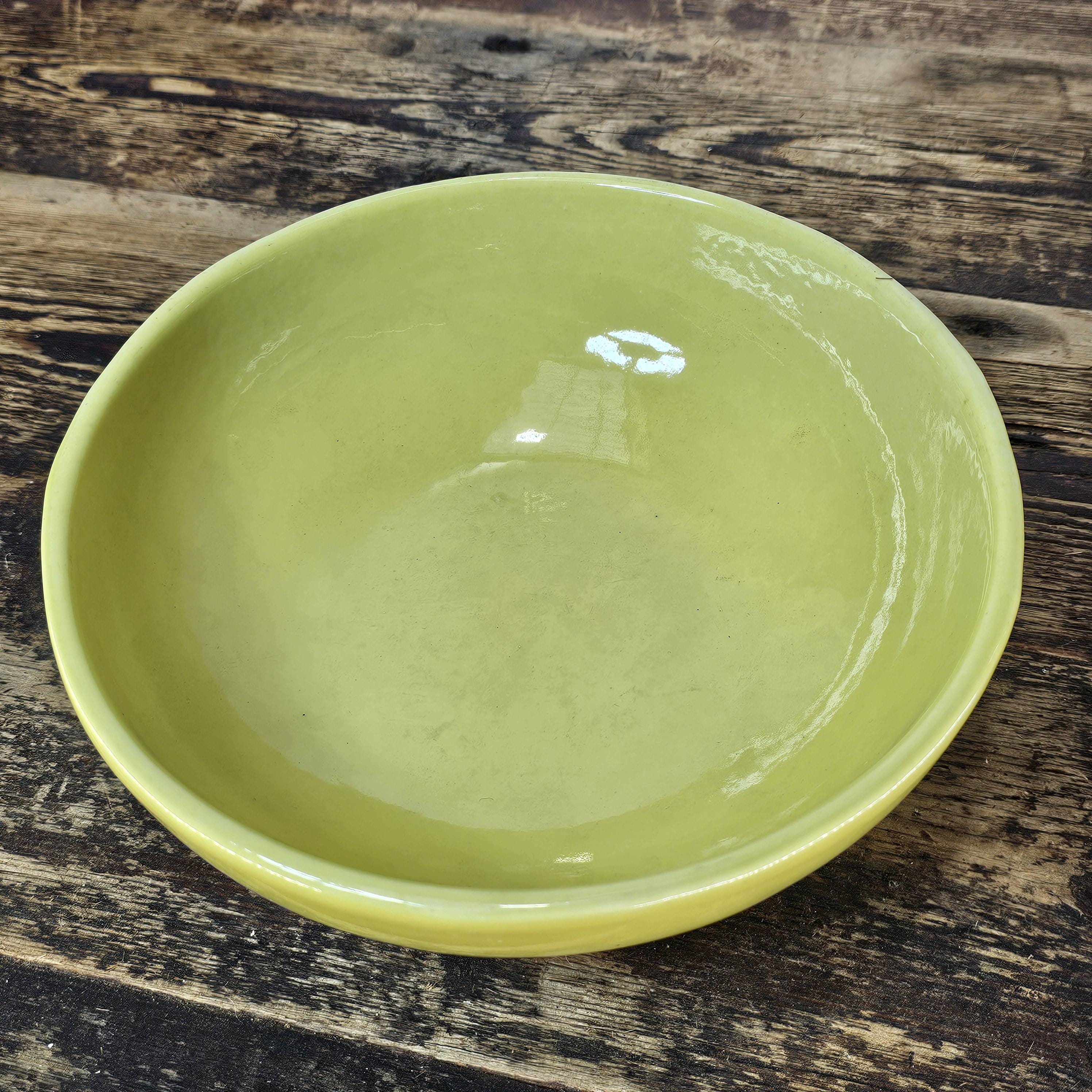H.F. Coors Vintage Restaurant Ware Lime Green Bowl 8.75"Diam × 3"H