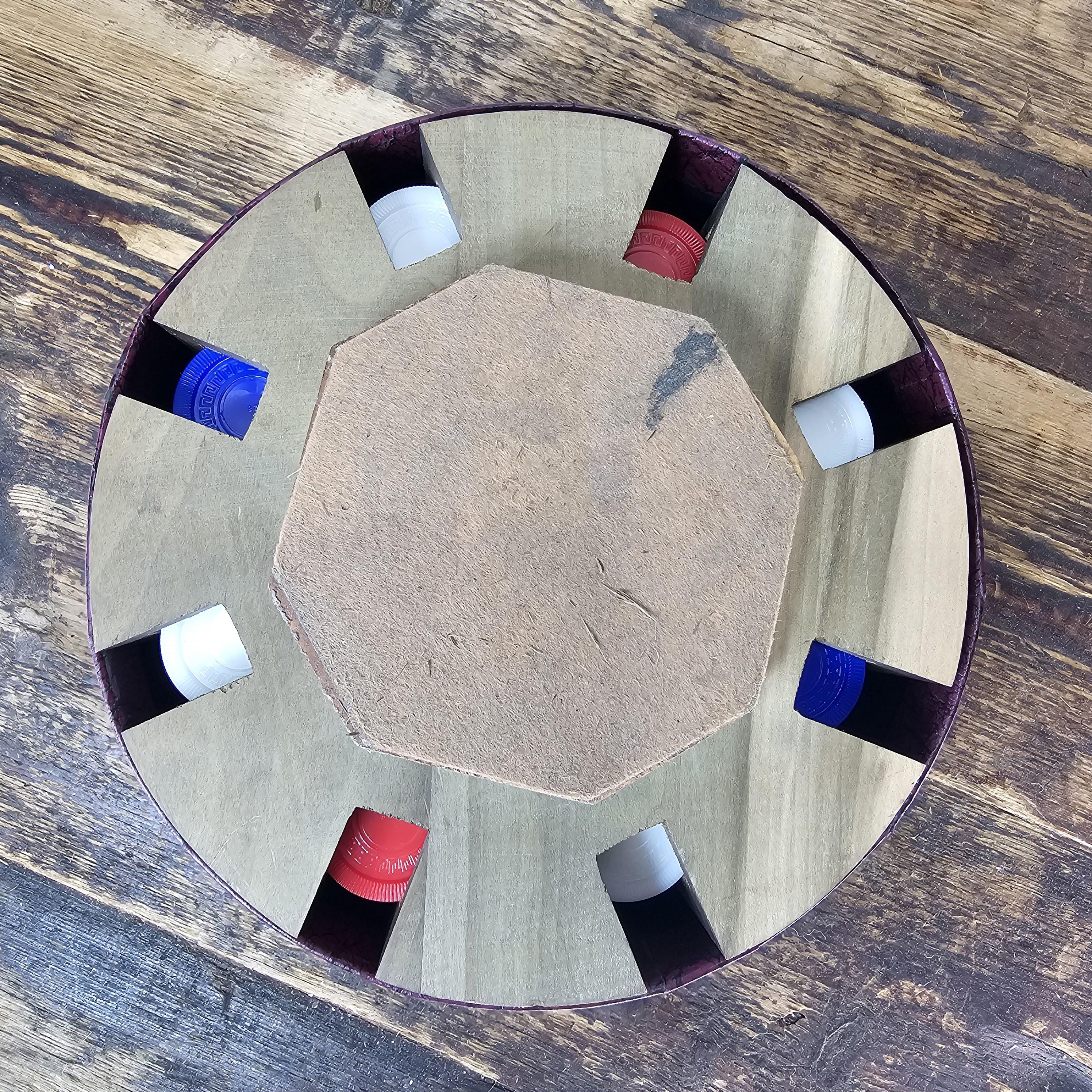 Vintage Revolving Wood Poker Chip Caddy