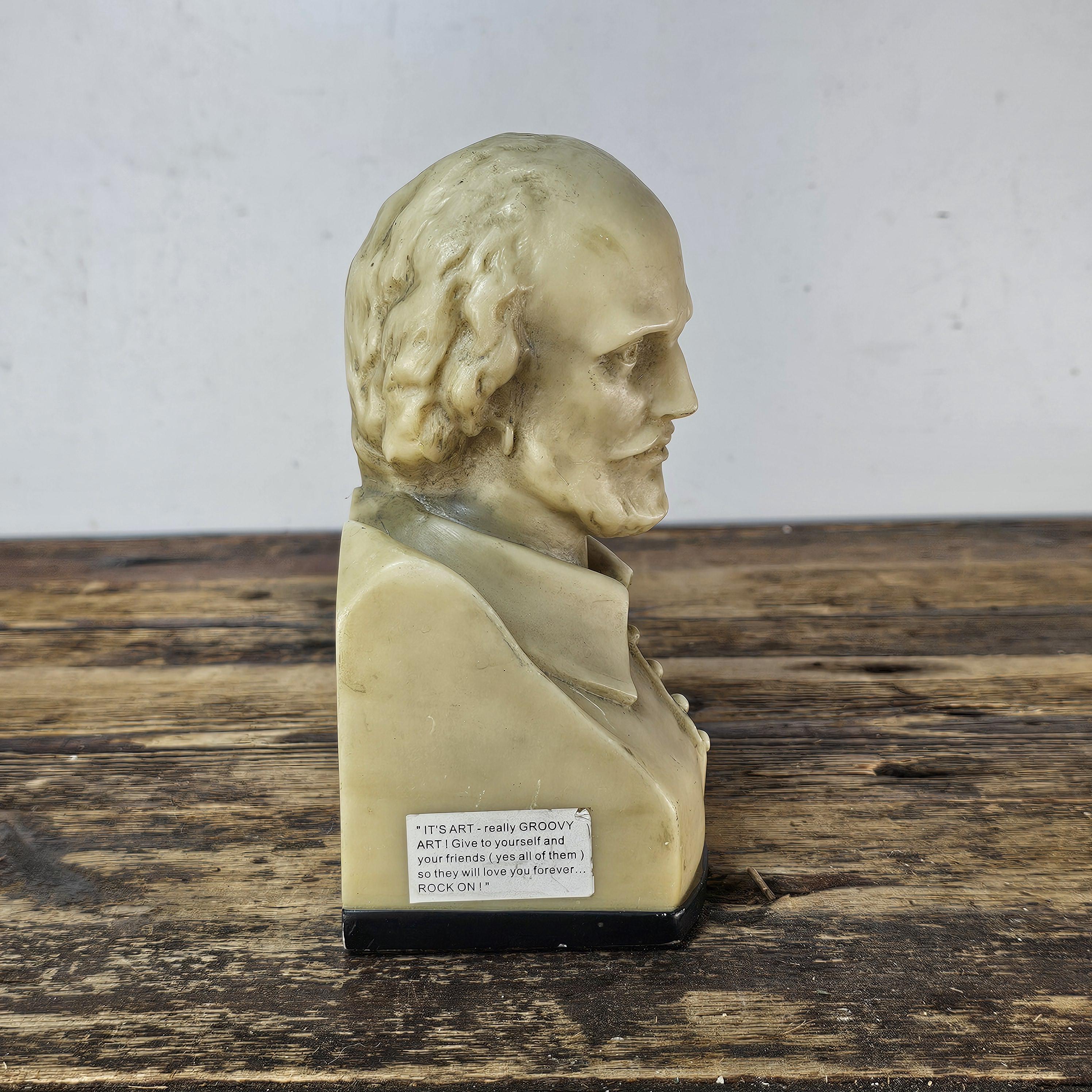 Decorative Solid Resin Shakespeare Bust / Pen Holder 7"H