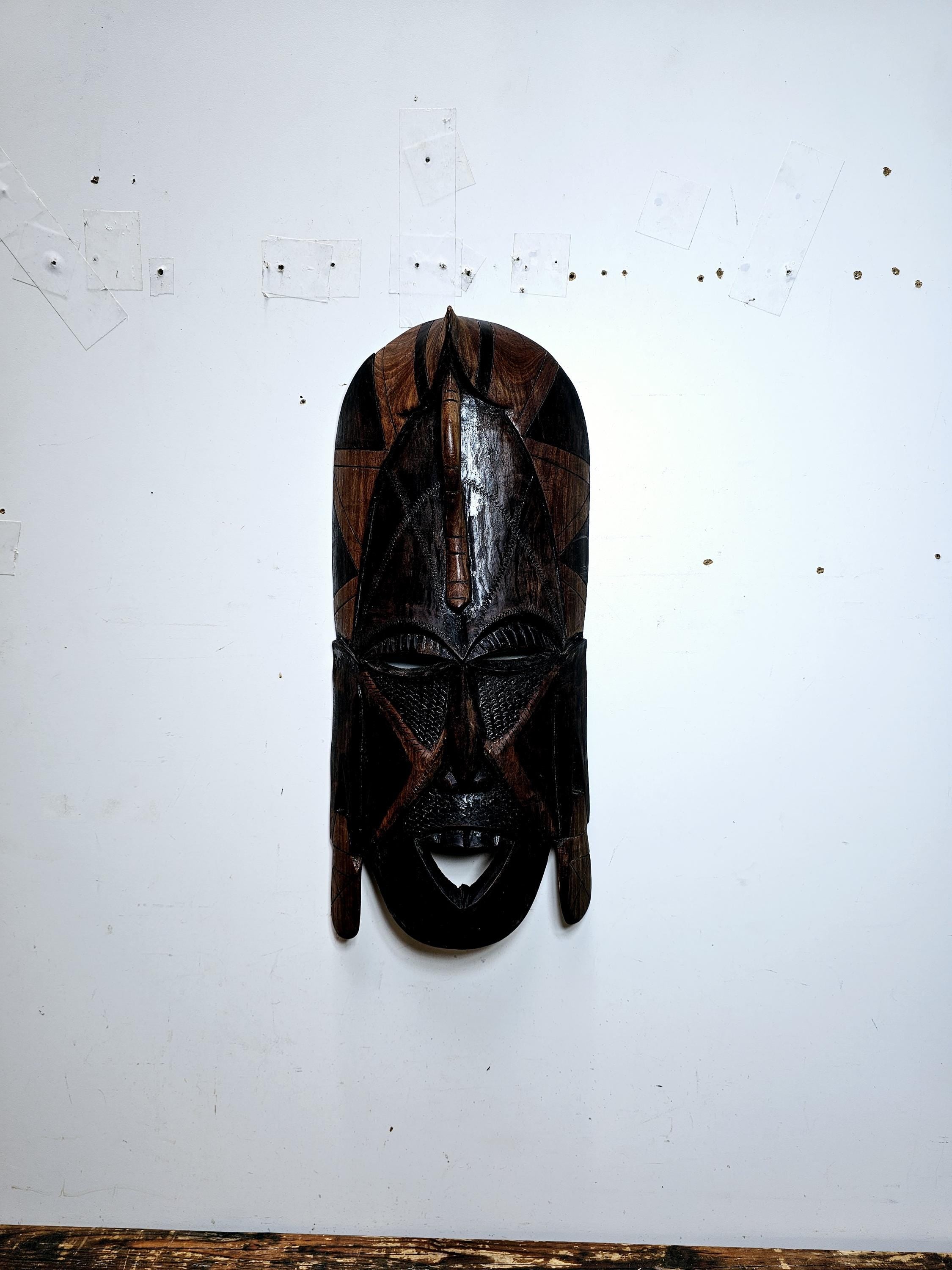 African Carved Wooden Mask - Kenya / East Africa