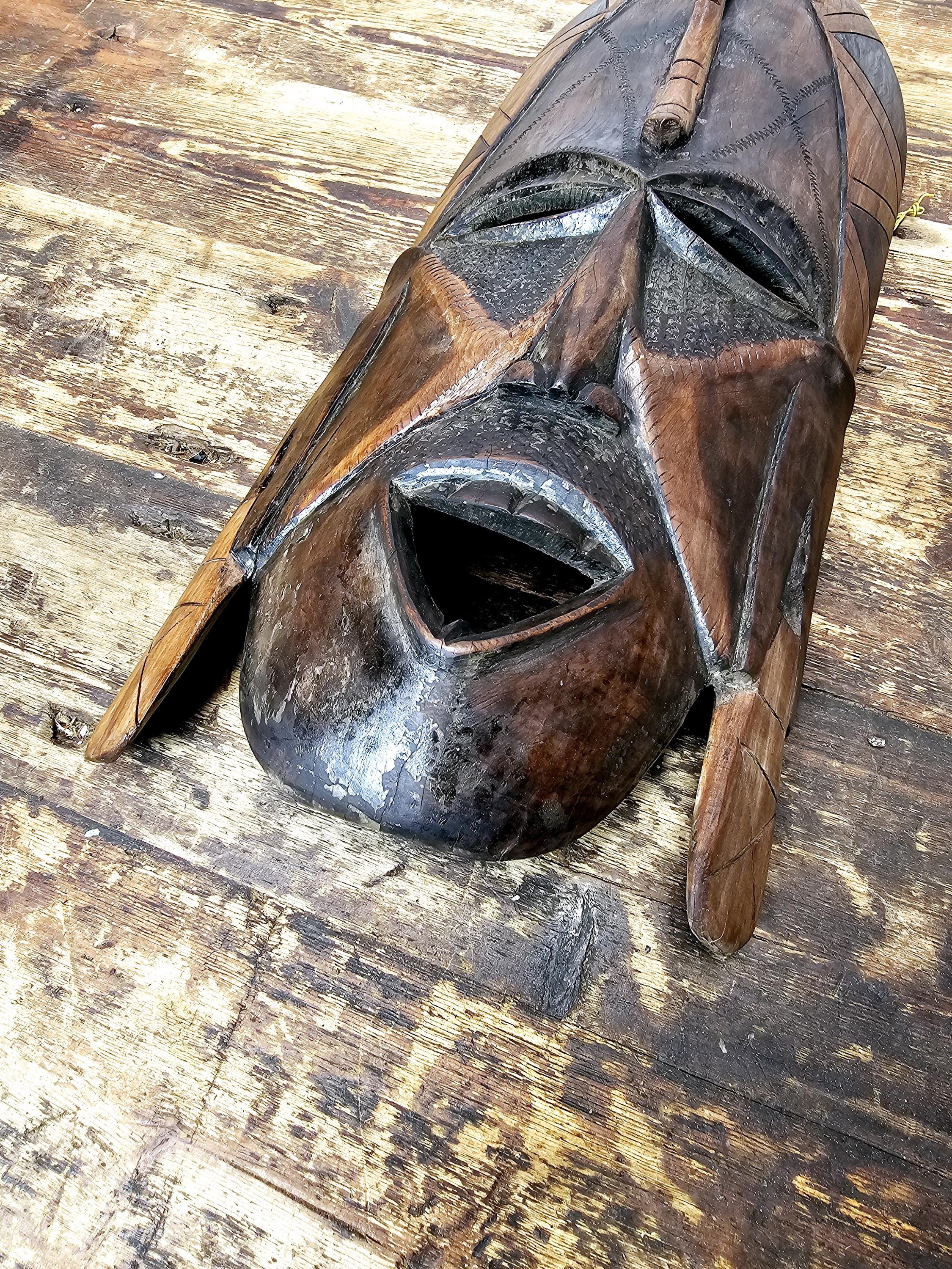 African Carved Wooden Mask - Kenya / East Africa