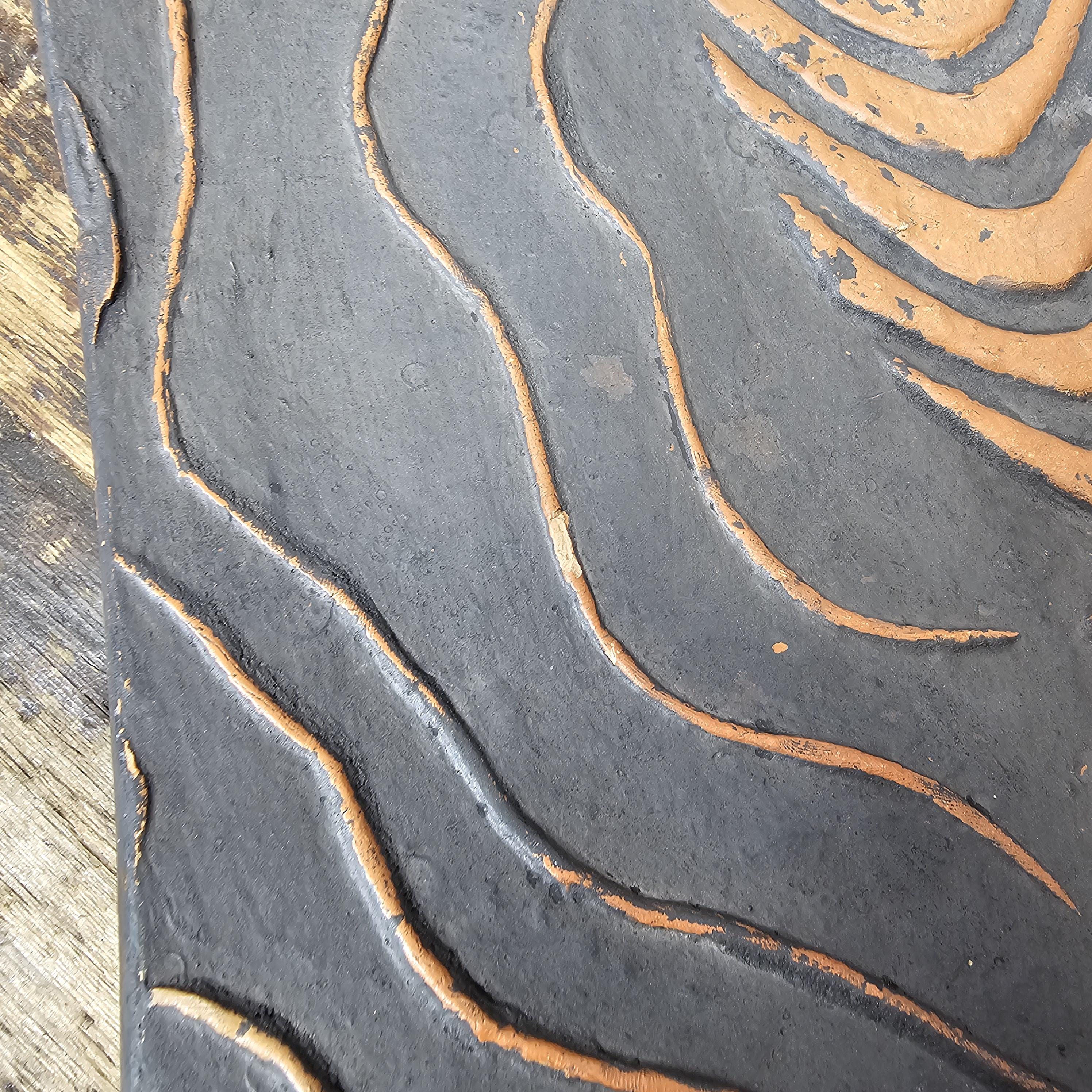 Colin Thorburn 1970s British Studio Pottery Decorative Fish Relief Art Tile 13"