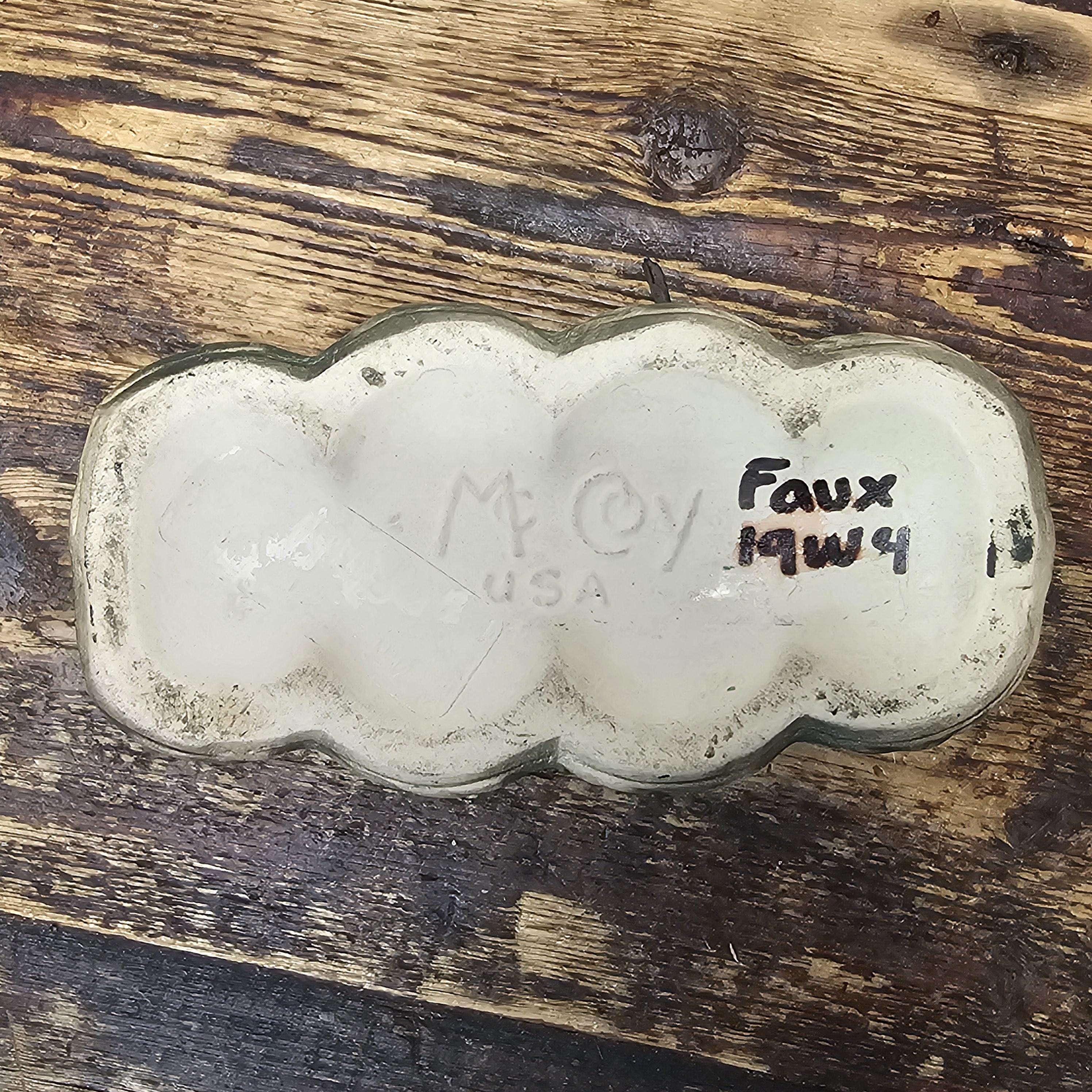 McCoy Green Basket Weave Planter Art Pottery 6.5"H