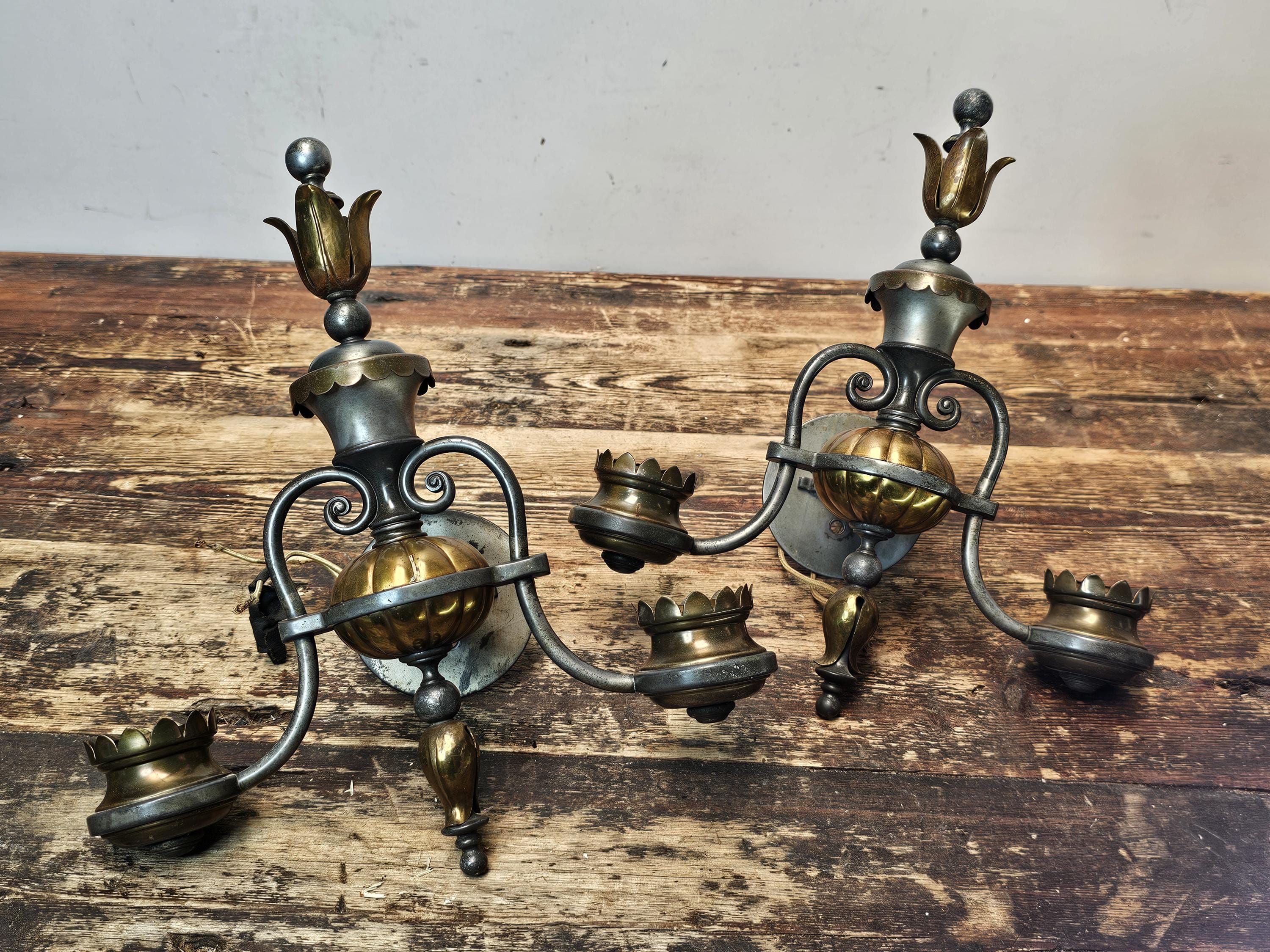 Antique Victorian Style Double-Arm Wall Sconce (Pair)