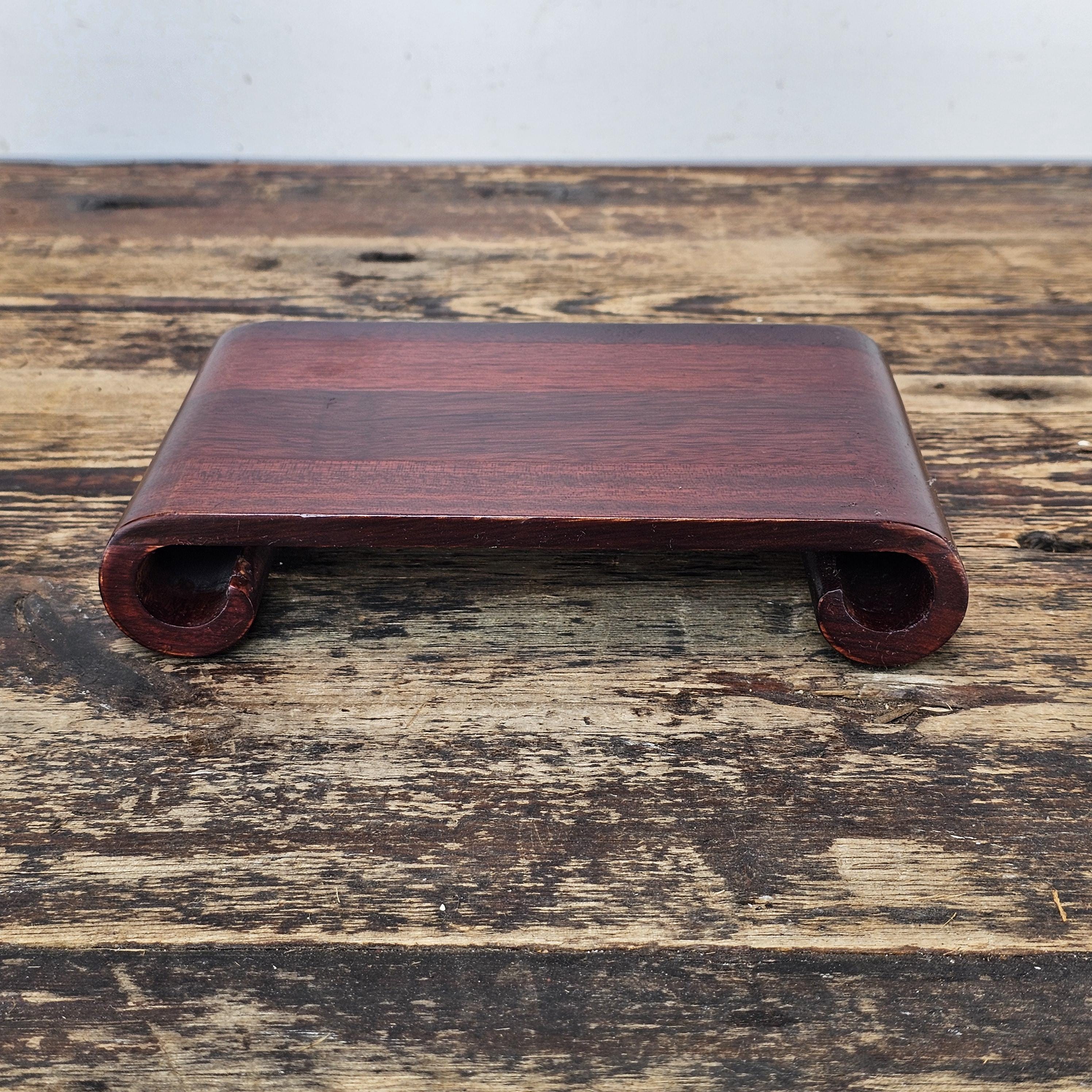 Small Rosewood Scroll Stand 7.25"L x 5"W x 1.5"H