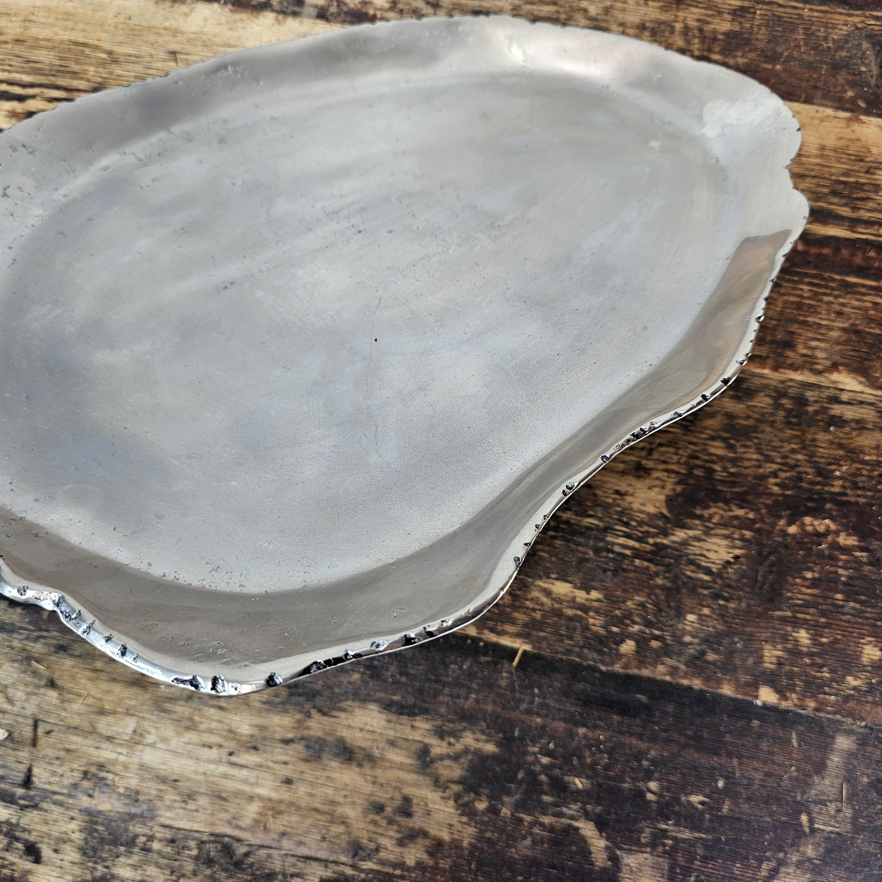 Aluminum Organic Form Decorative Tray 15"L × 11.5"W × 1"H