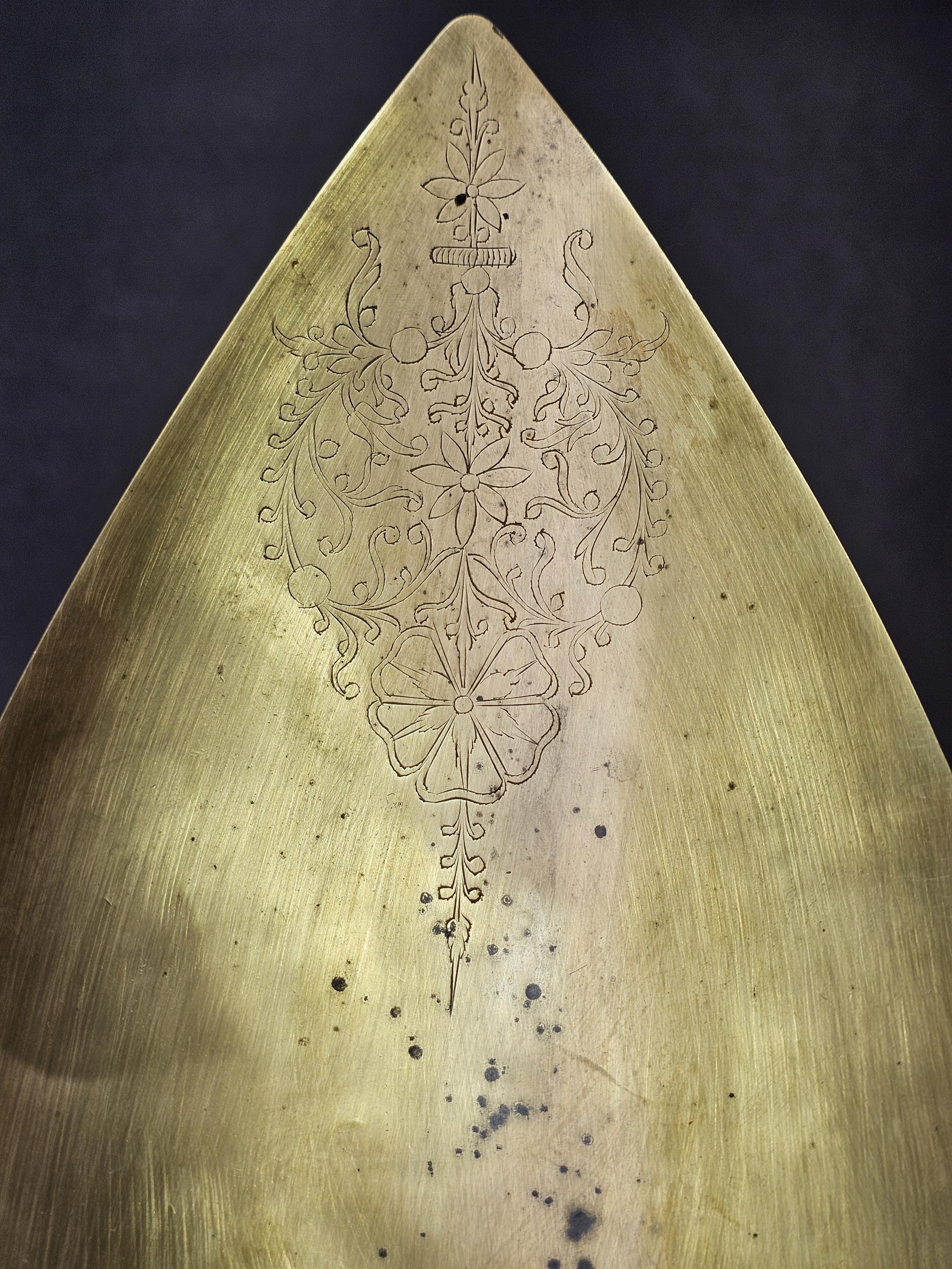 Mid-Century Modern Footed Brass 3 Tier Cake Stand with Wood Handle