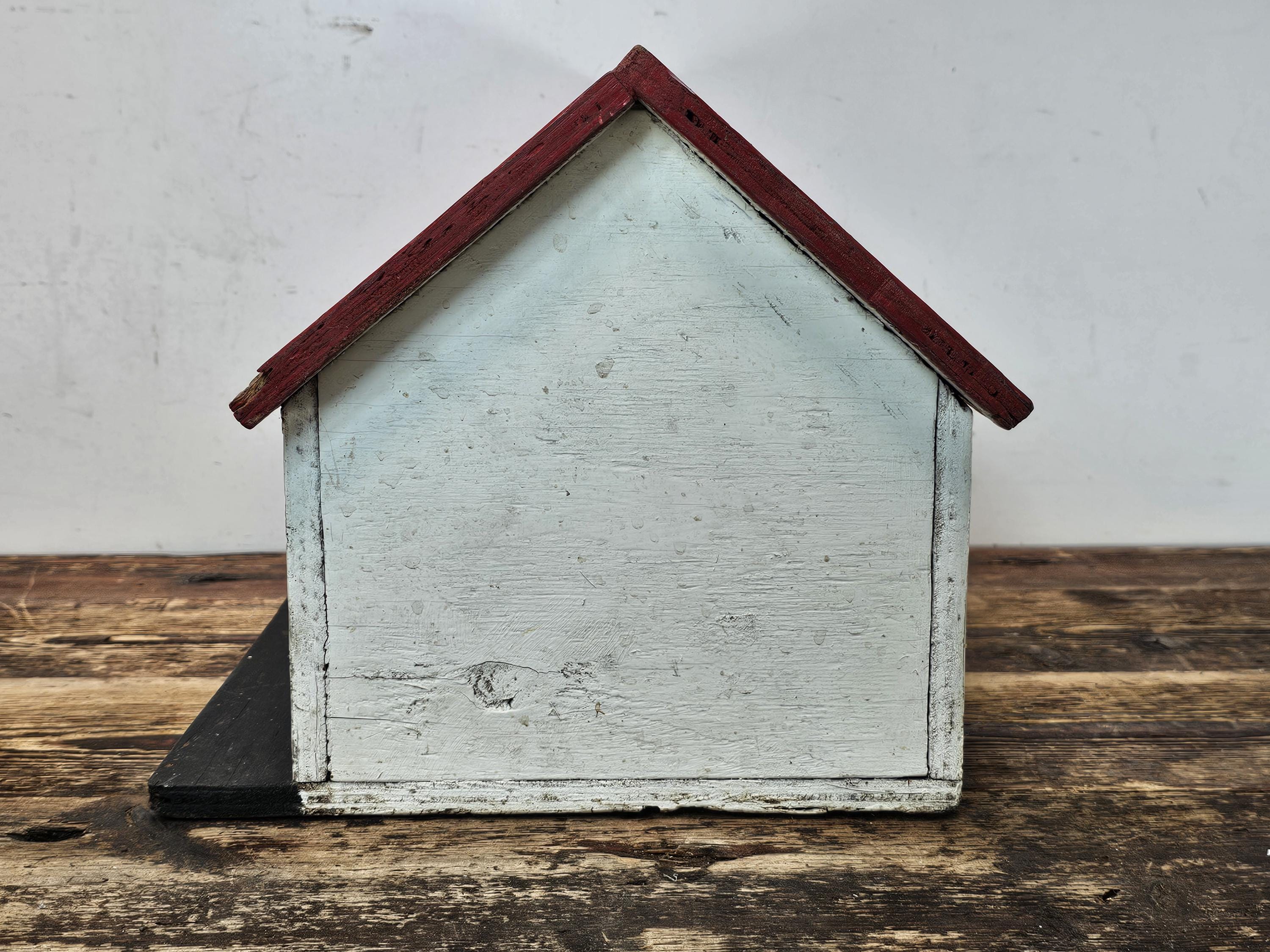 Vintage Folk Art "Andrew's Garage" Wooden 3-Bay Garage Model, 1970s