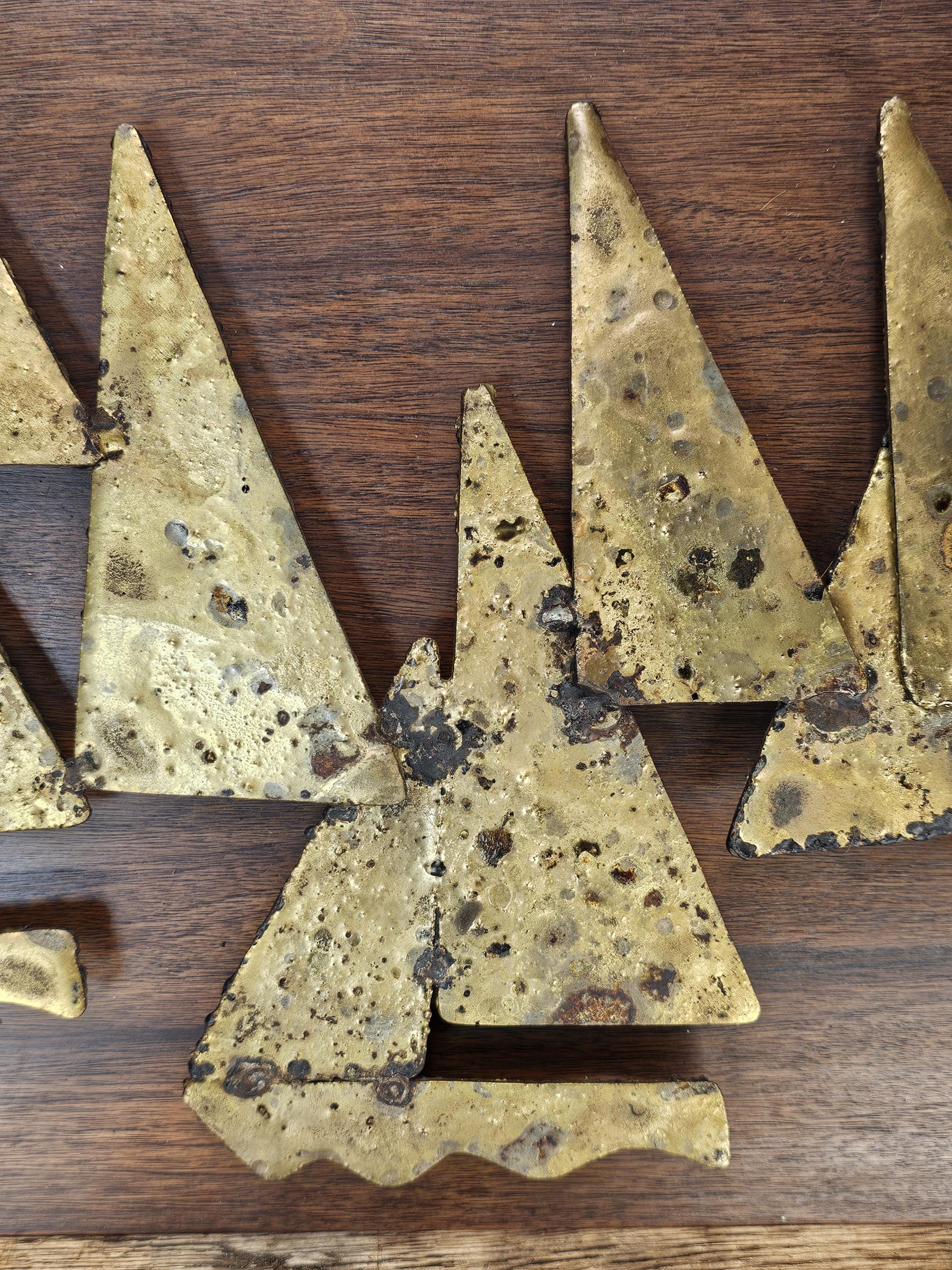 Peter Pepper Products Brass Sailboats Wall Sculpture (1960s) 23.5"L x 12"H