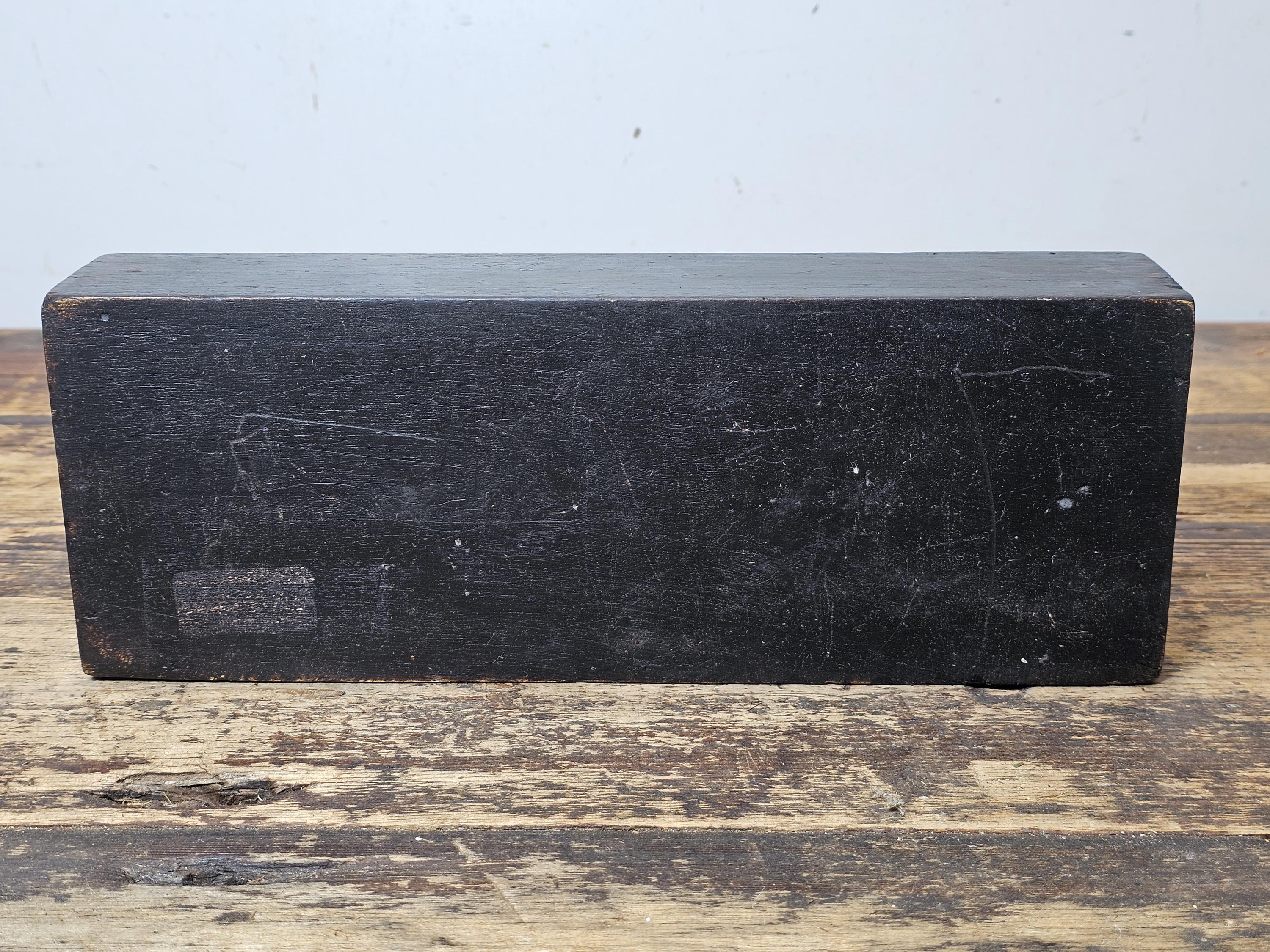 Vintage Wooden Black Painted Desk Organizer /Card Holder