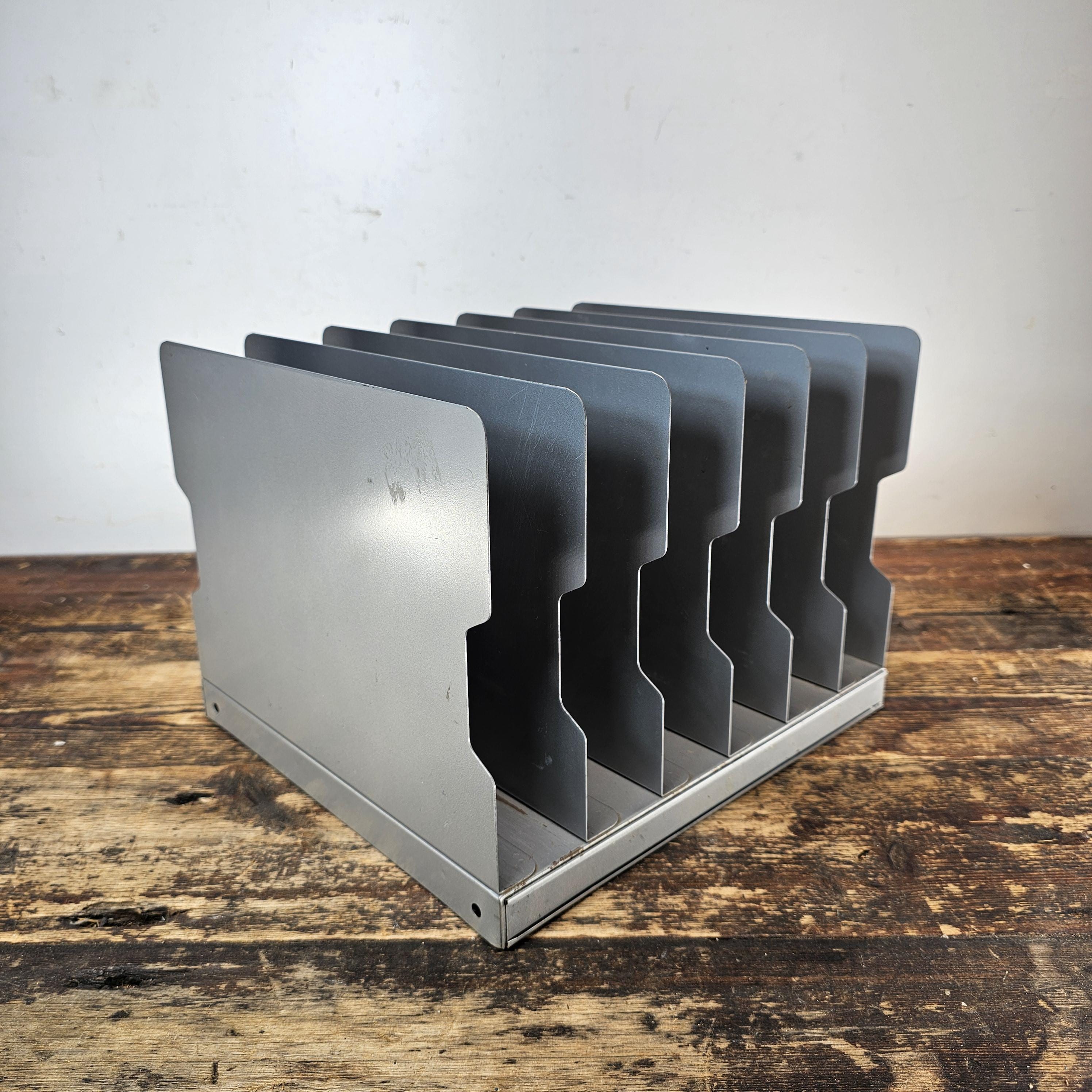 Vintage FLASH FILING 6 Compartment Desktop File Organizer