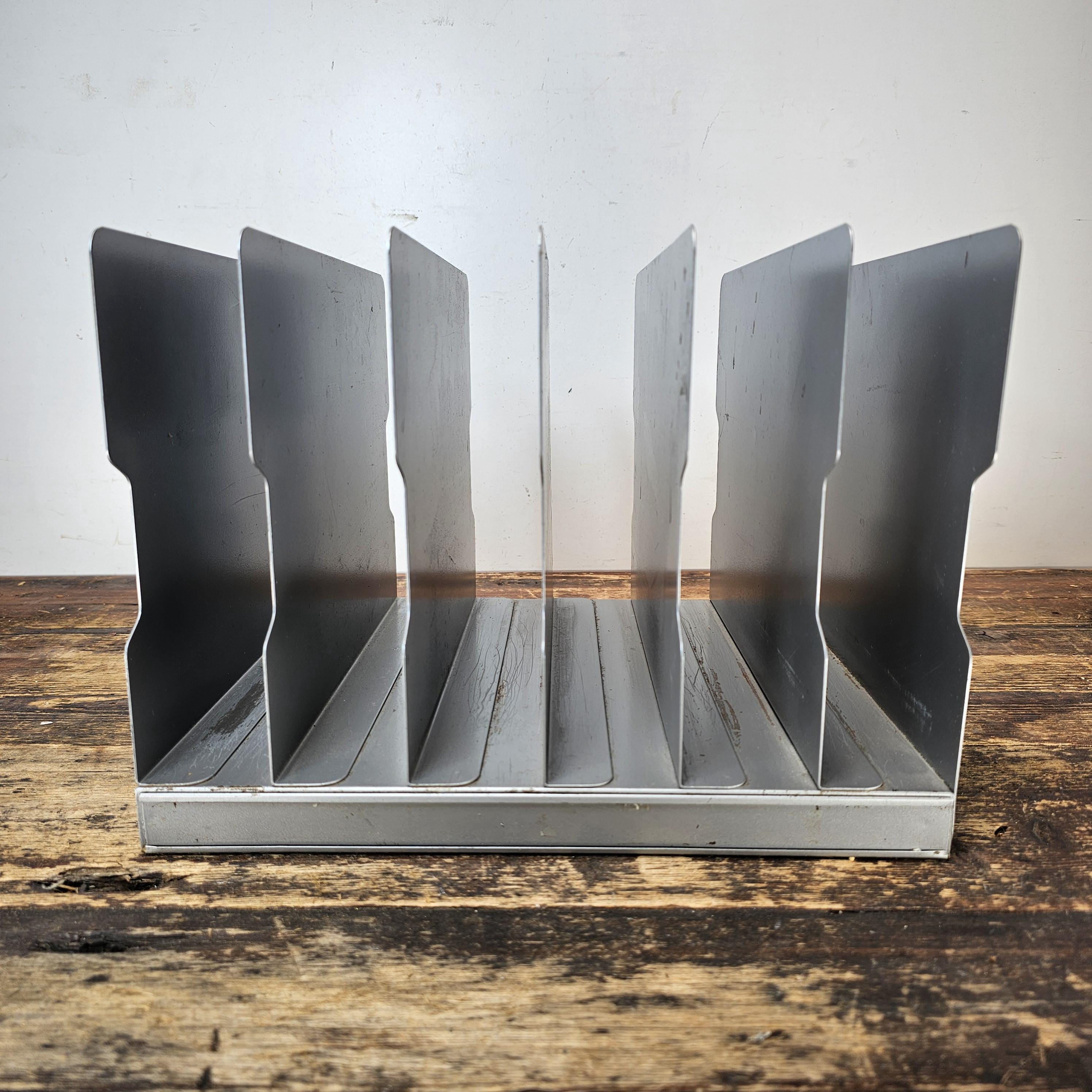 Vintage FLASH FILING 6 Compartment Desktop File Organizer