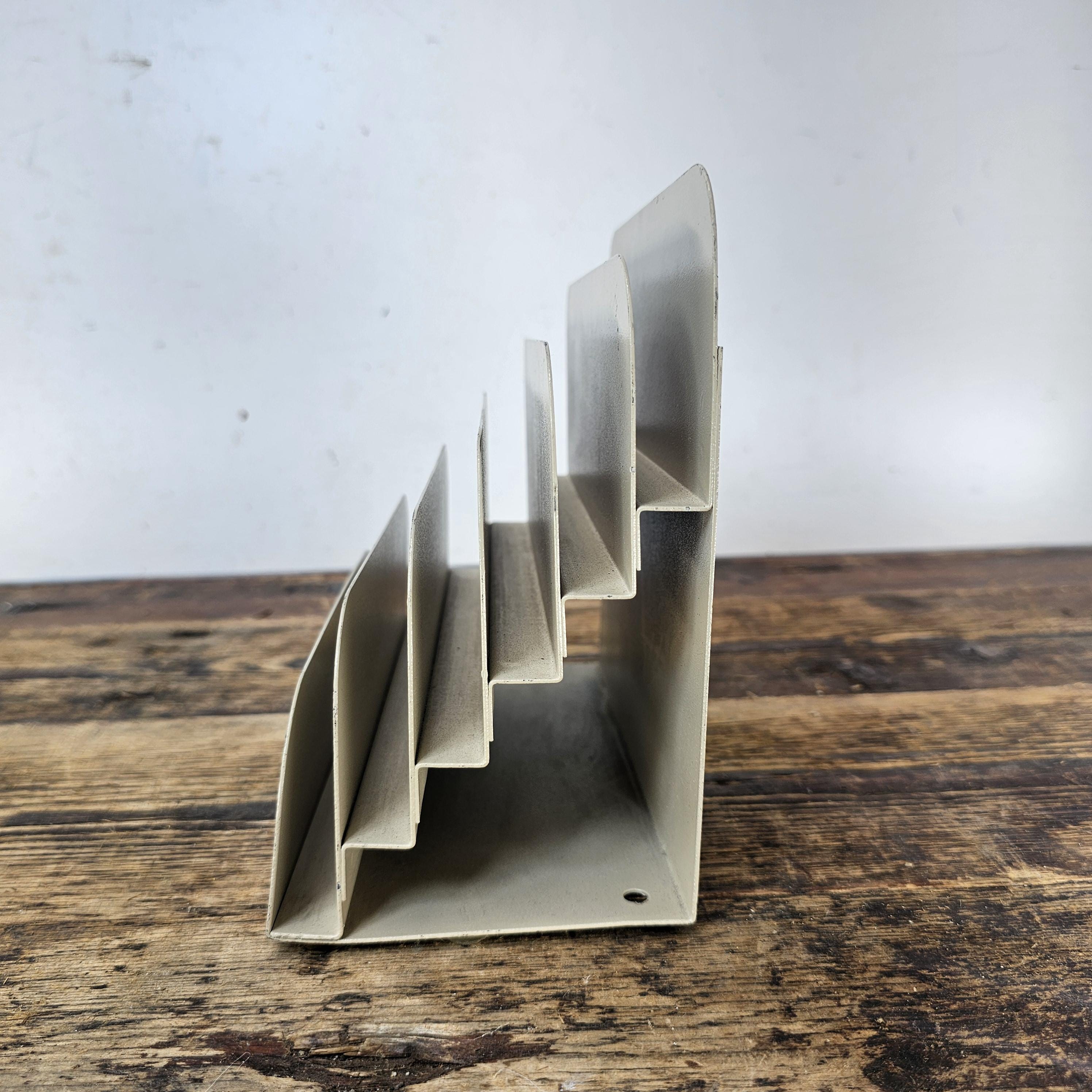 Vintage Small 12 Compartment Metal Desktop File Organizer 6.5"W x 6.5"H x 15"L