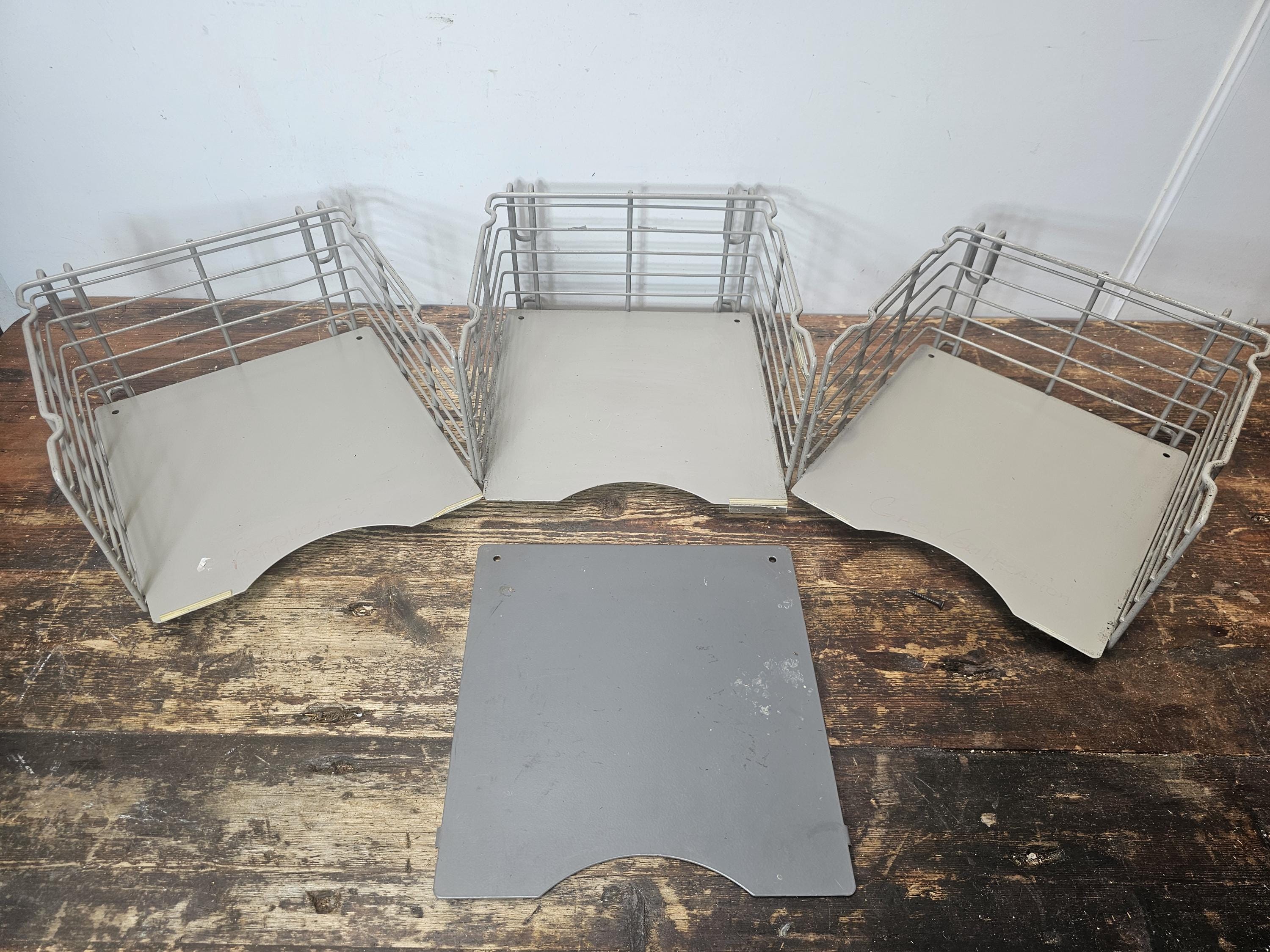 Vintage Steel Wire Stackable / Wall Mountable Storage Basket Organizer Set