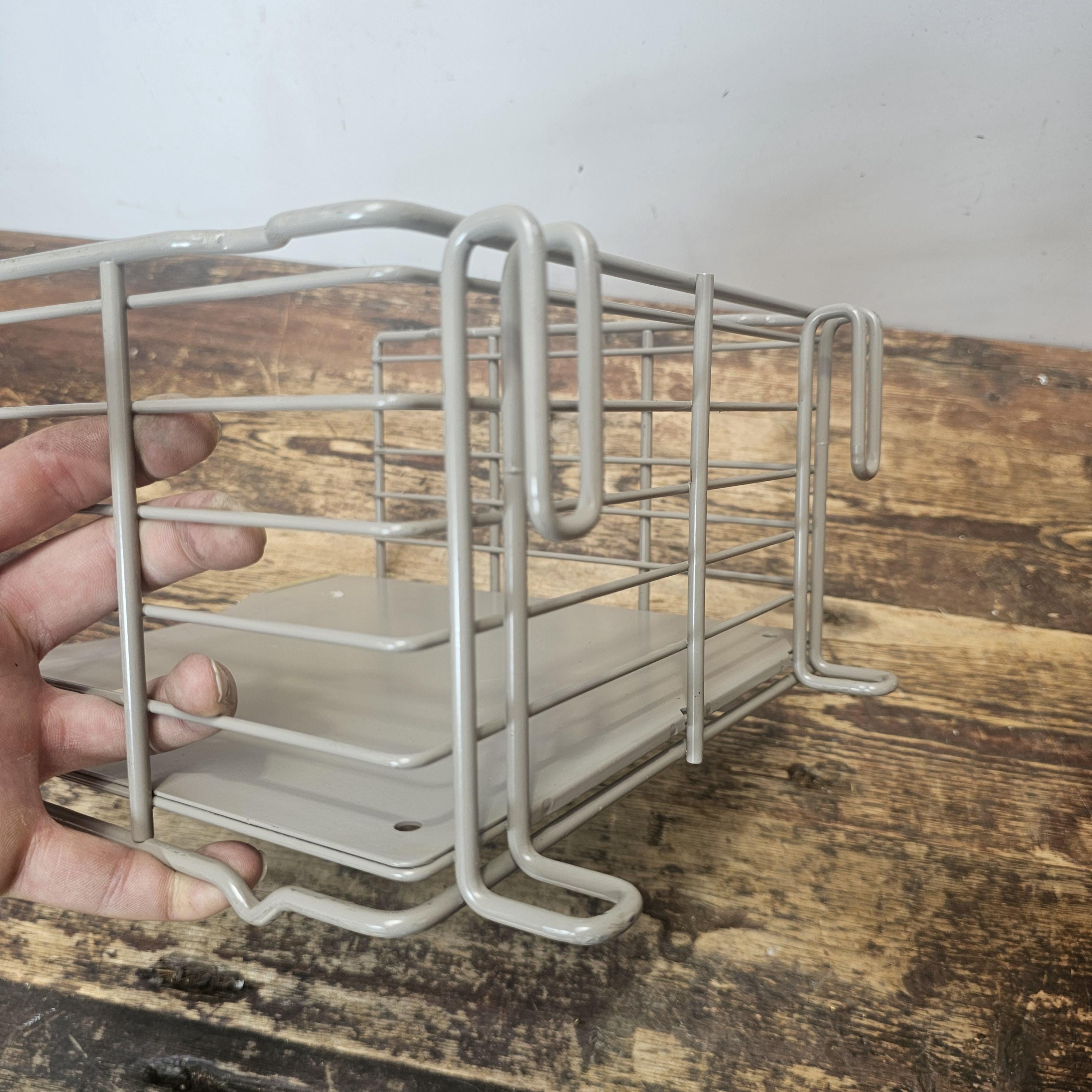 Vintage Steel Wire Stackable / Wall Mountable Storage Basket Organizer Set