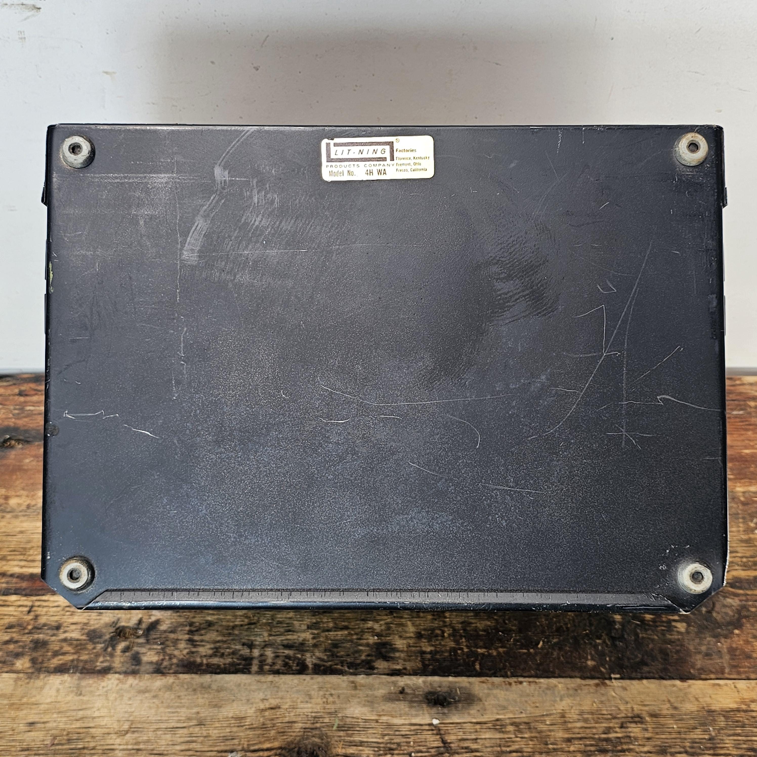 Vintage LIT-NING 4-Tier Desktop Steel File Organizer