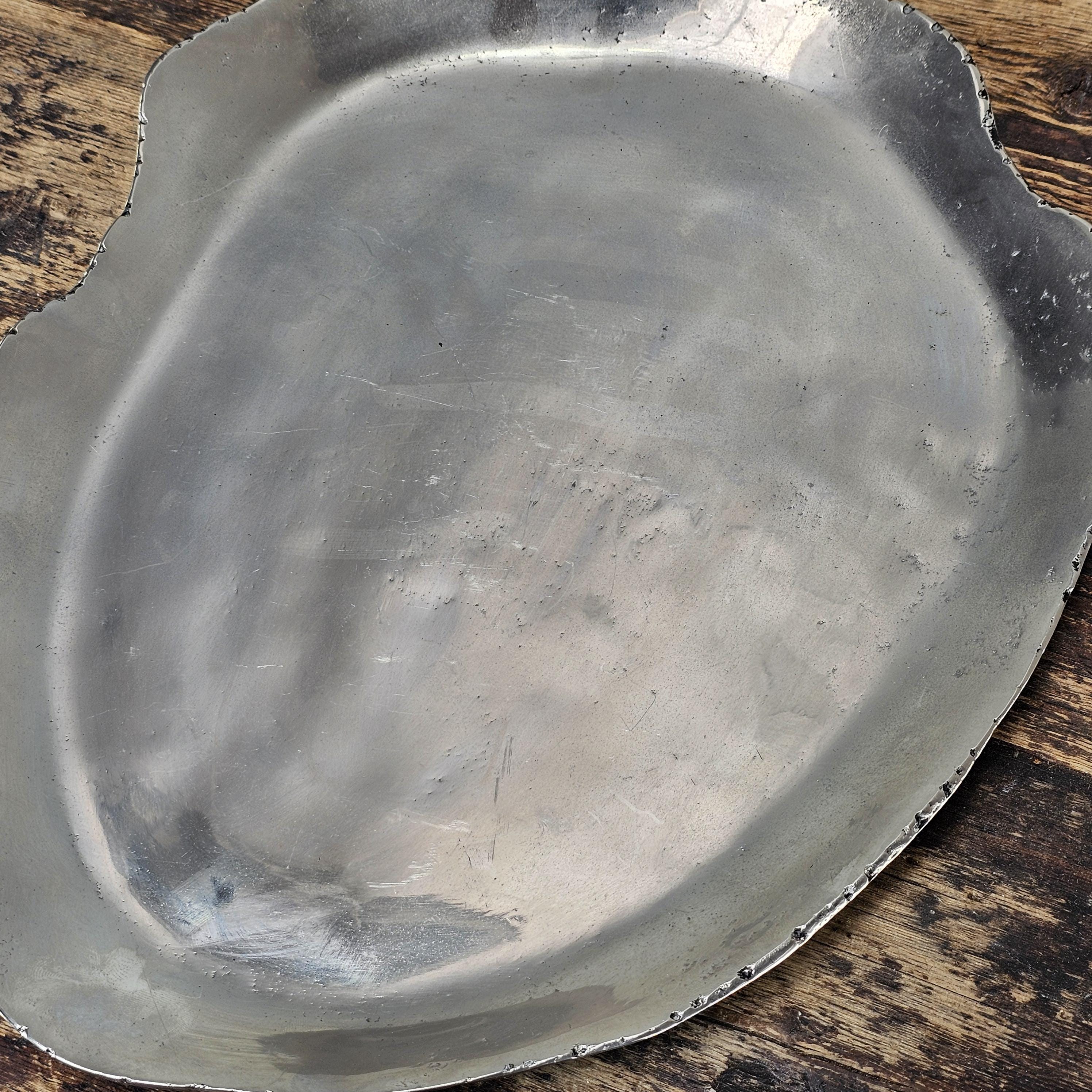 Aluminum Organic Form Decorative Tray 15"L × 11.5"W × 1"H