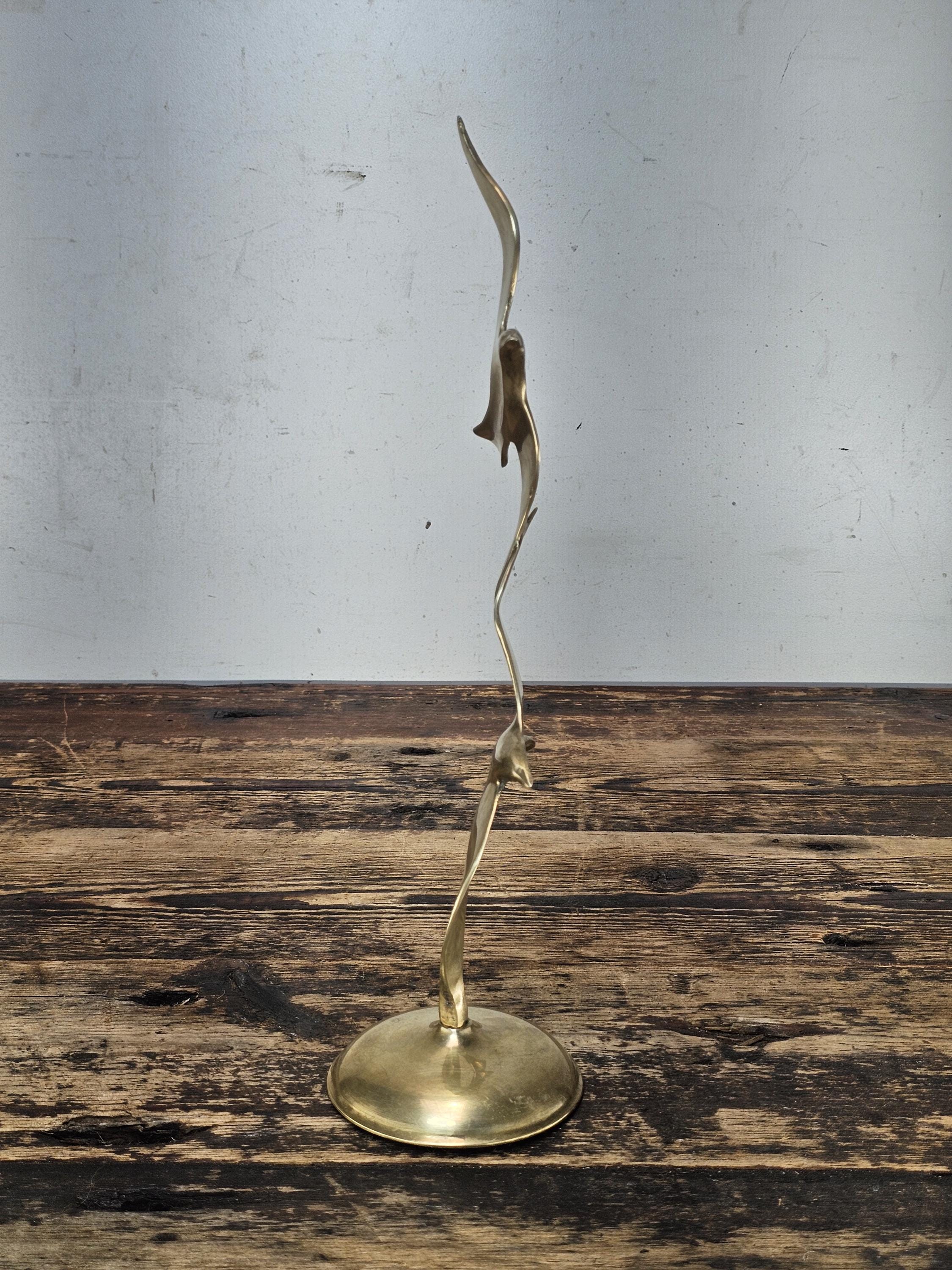 Elegant Mid-Century Modern Brass Seagulls Sculpture | 1970s Penco