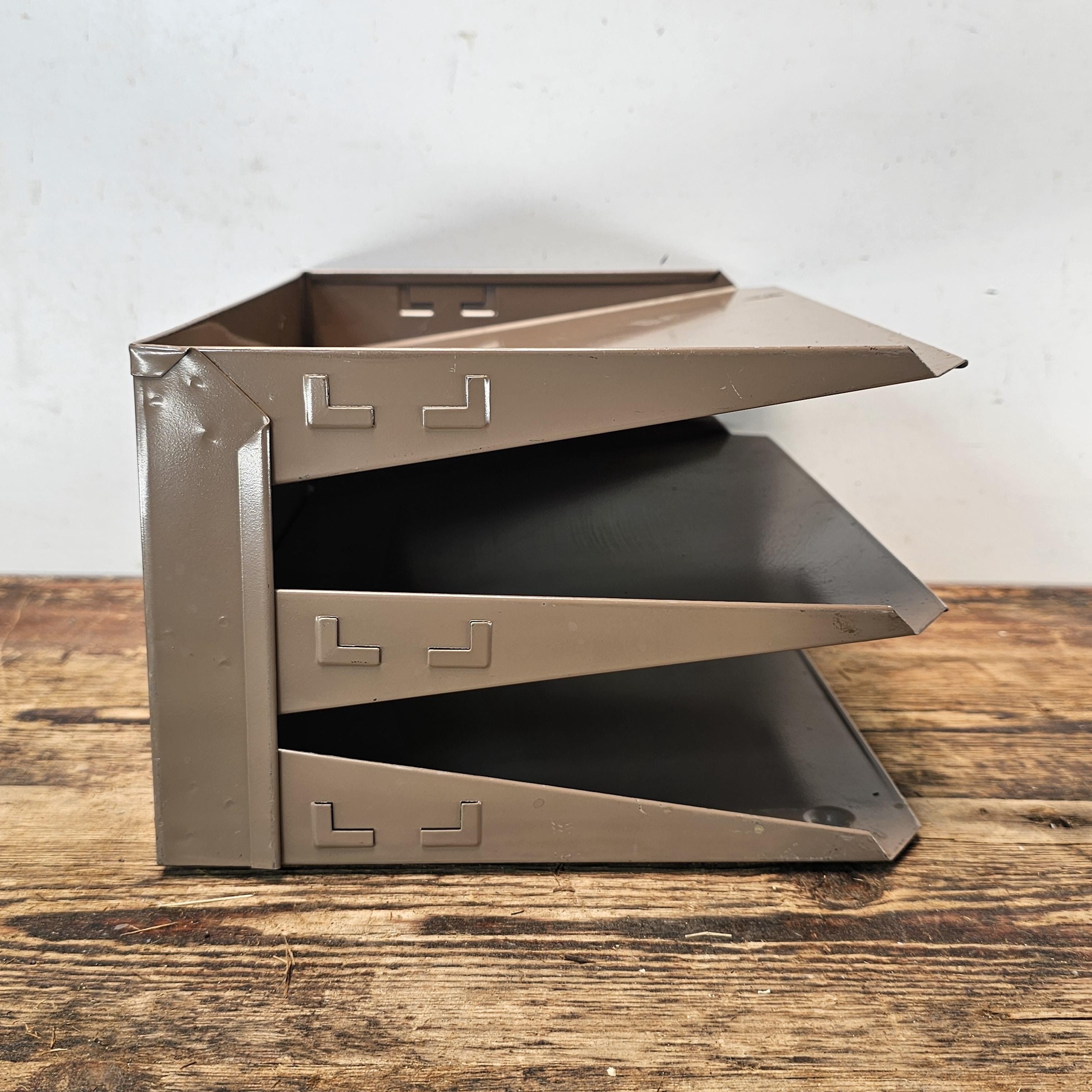 Vintage 3-Tier Wall-Mounted / Desktop Steel File Organizer