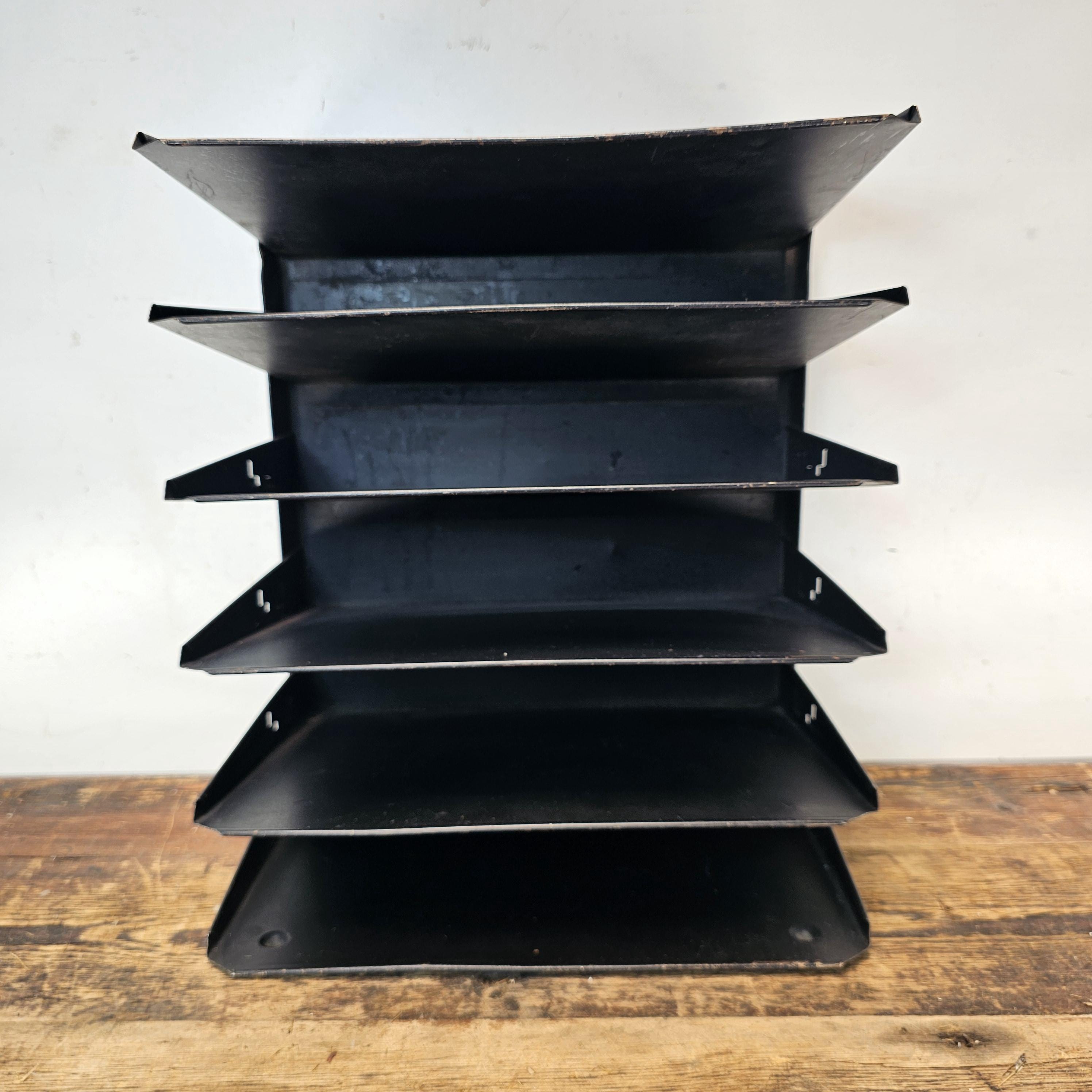 Vintage Hunt Lit-Ning 6-Tier Wall-Mounted / Desktop Steel File Organizer