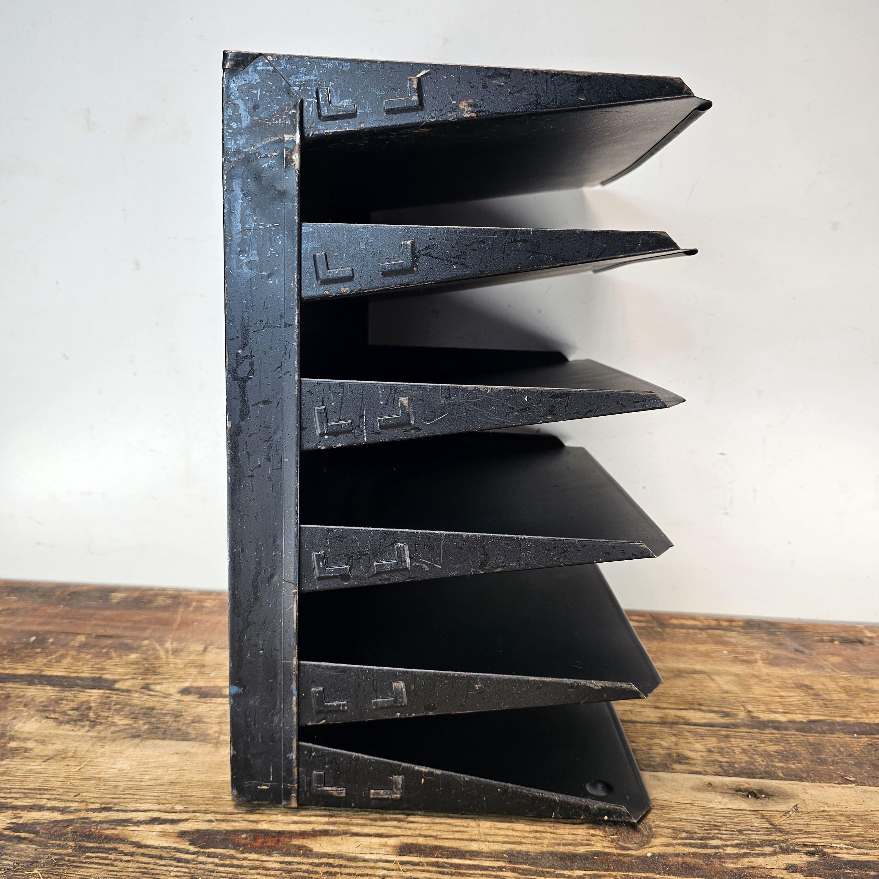 Vintage Hunt Lit-Ning 6-Tier Wall-Mounted / Desktop Steel File Organizer
