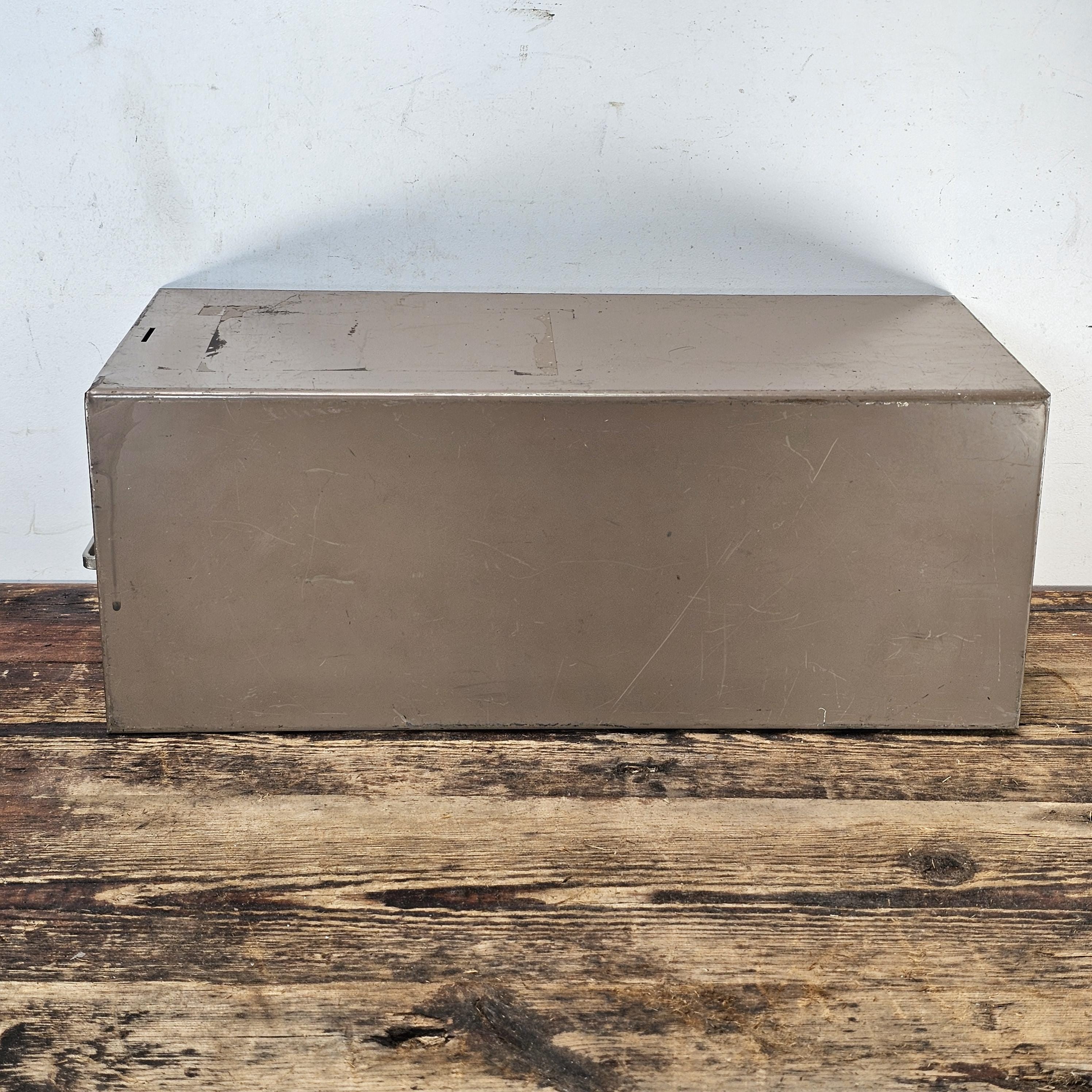 Vintage Metal Lit-Ning Card File Drawer