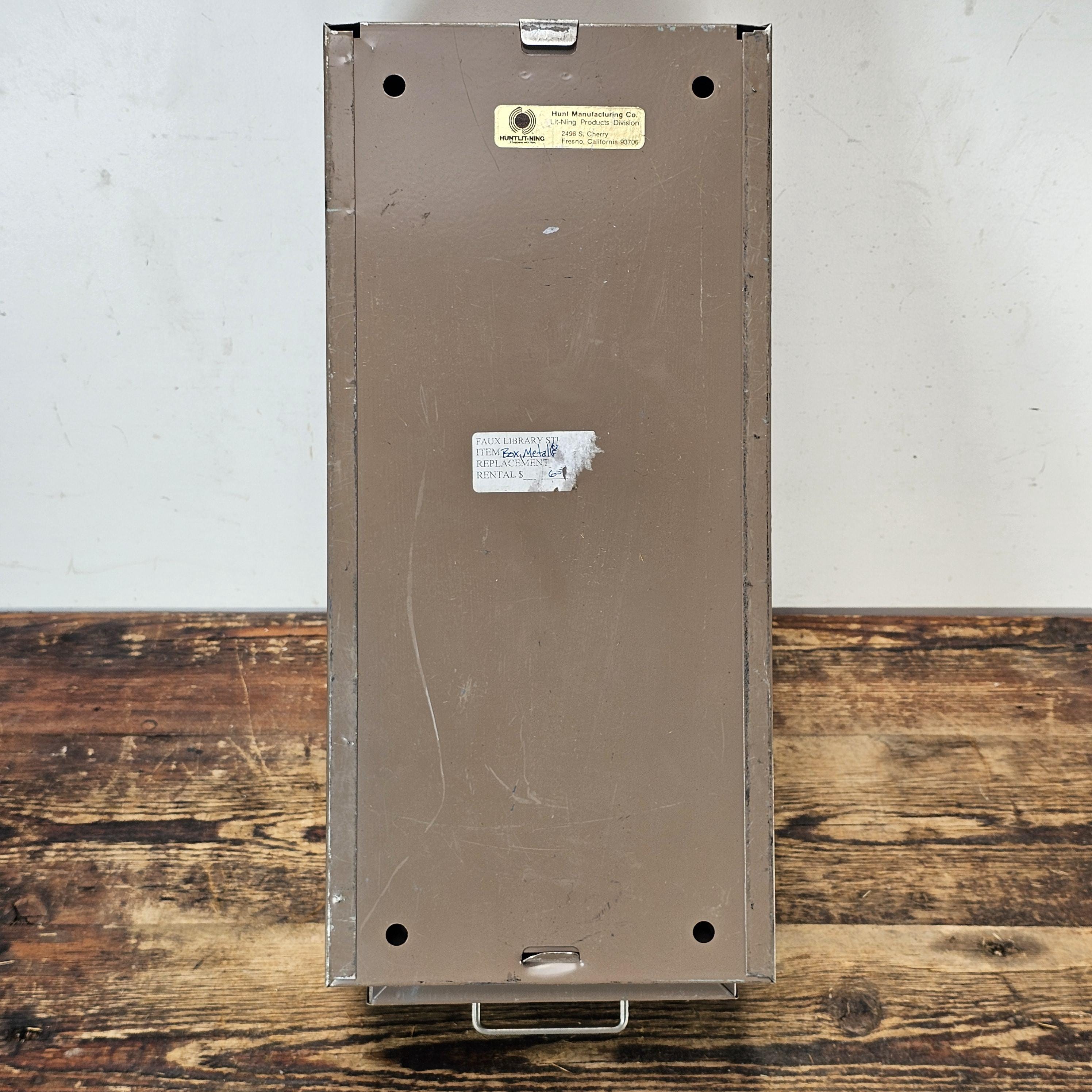 Vintage Metal Lit-Ning Card File Drawer