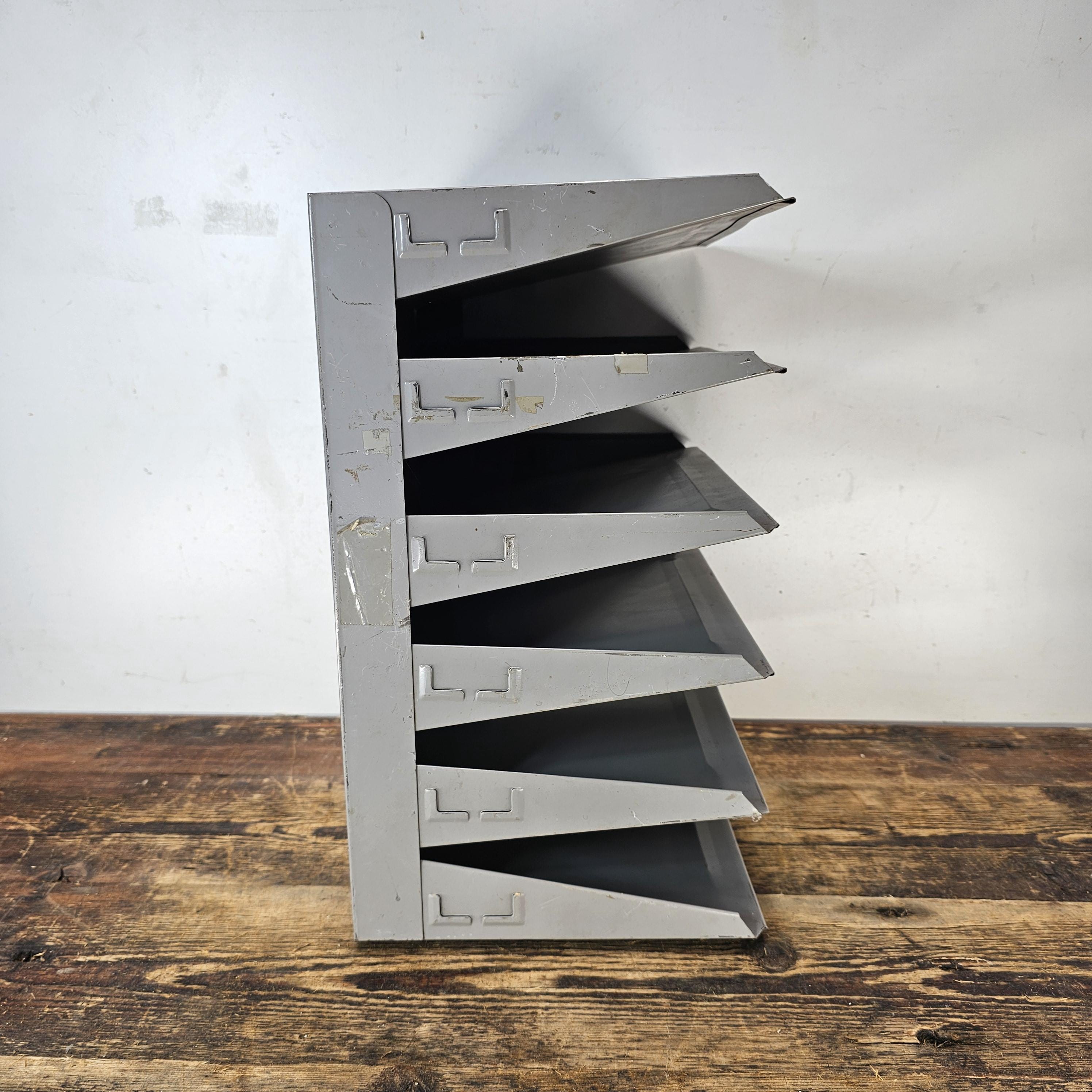 Vintage FLASH FILING 6-Tier Wall-Mounted / Desktop Steel File Organizer