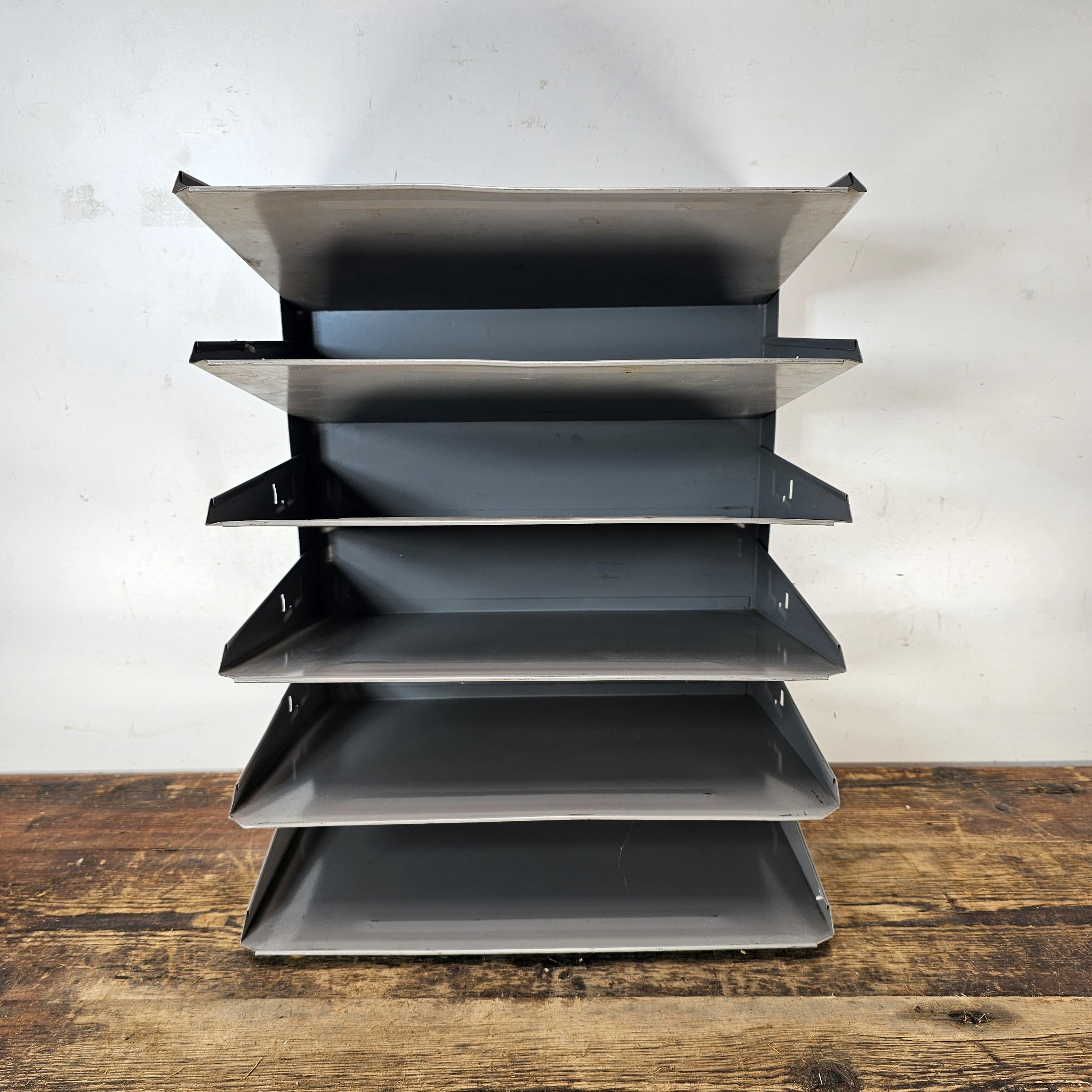 Vintage FLASH FILING 6-Tier Wall-Mounted / Desktop Steel File Organizer