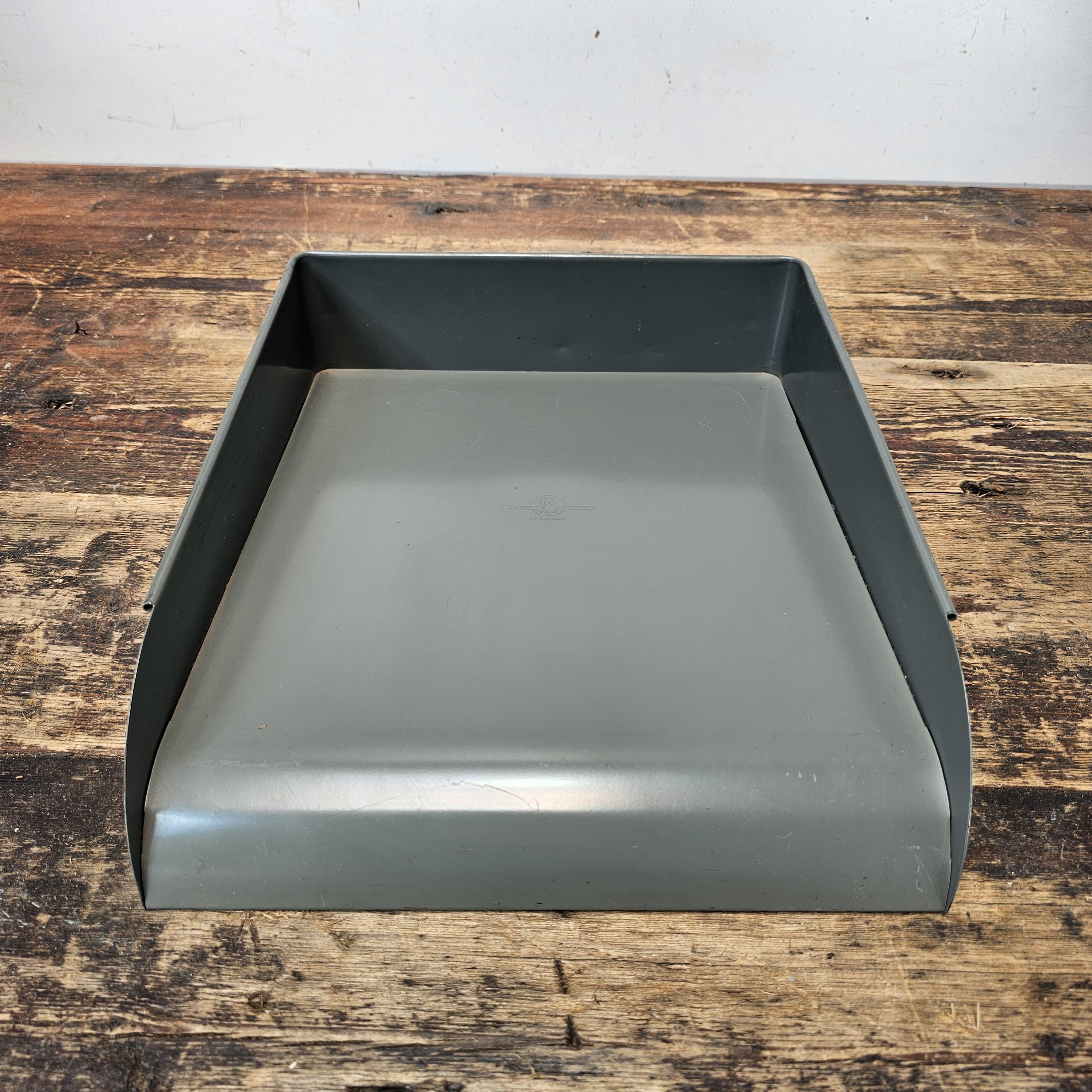 Vintage Globe-Wernicke Metal Paper Tray File Organizer