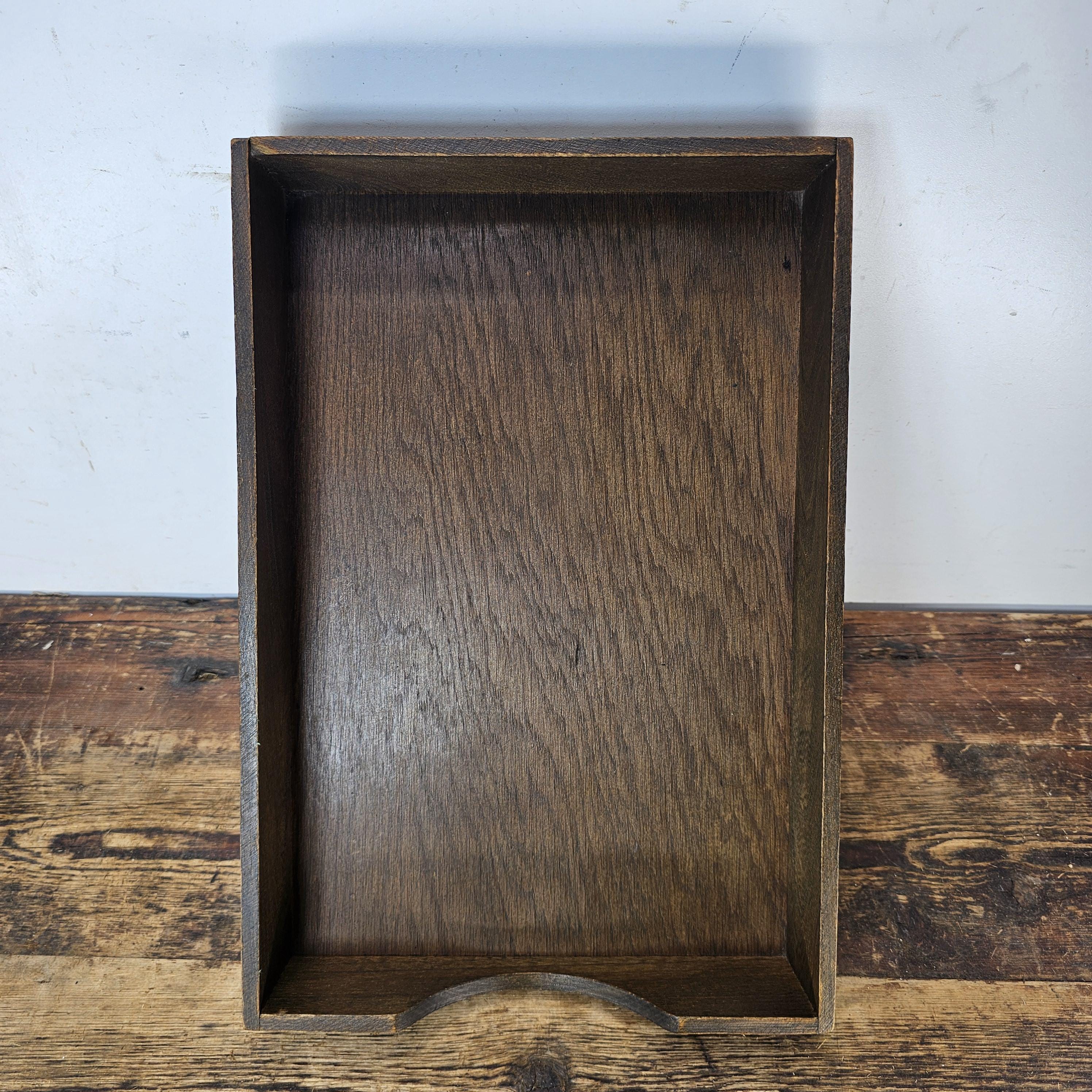 Vintage Hedges Files "The Line" No. 1722 Oak Wood Paper Tray