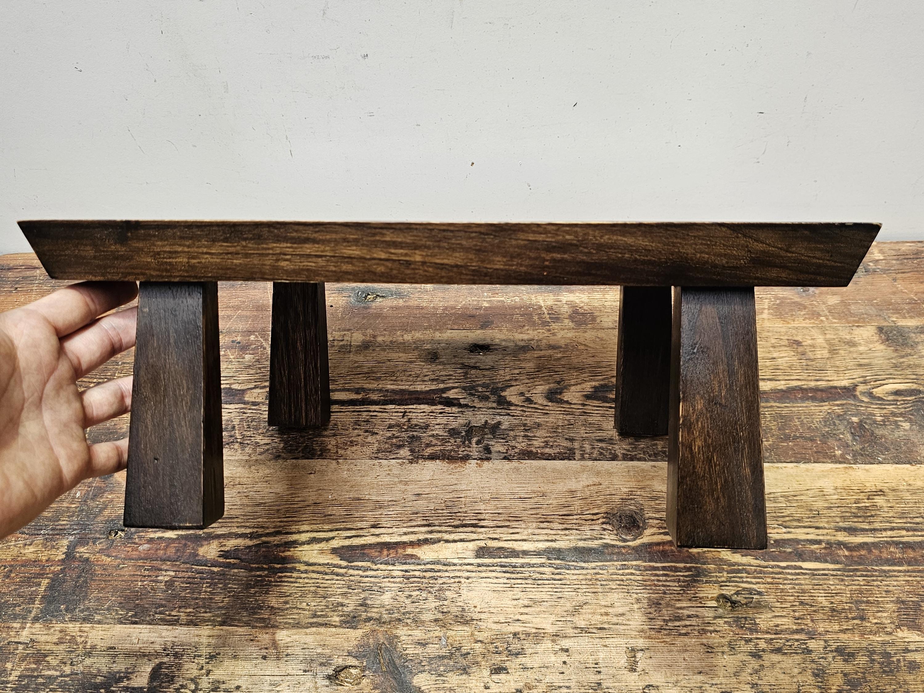 Vintage Japanese Hinoki Wooden Zen Table 13"W × 11.75"D × 4.25"H (3.9 lbs)