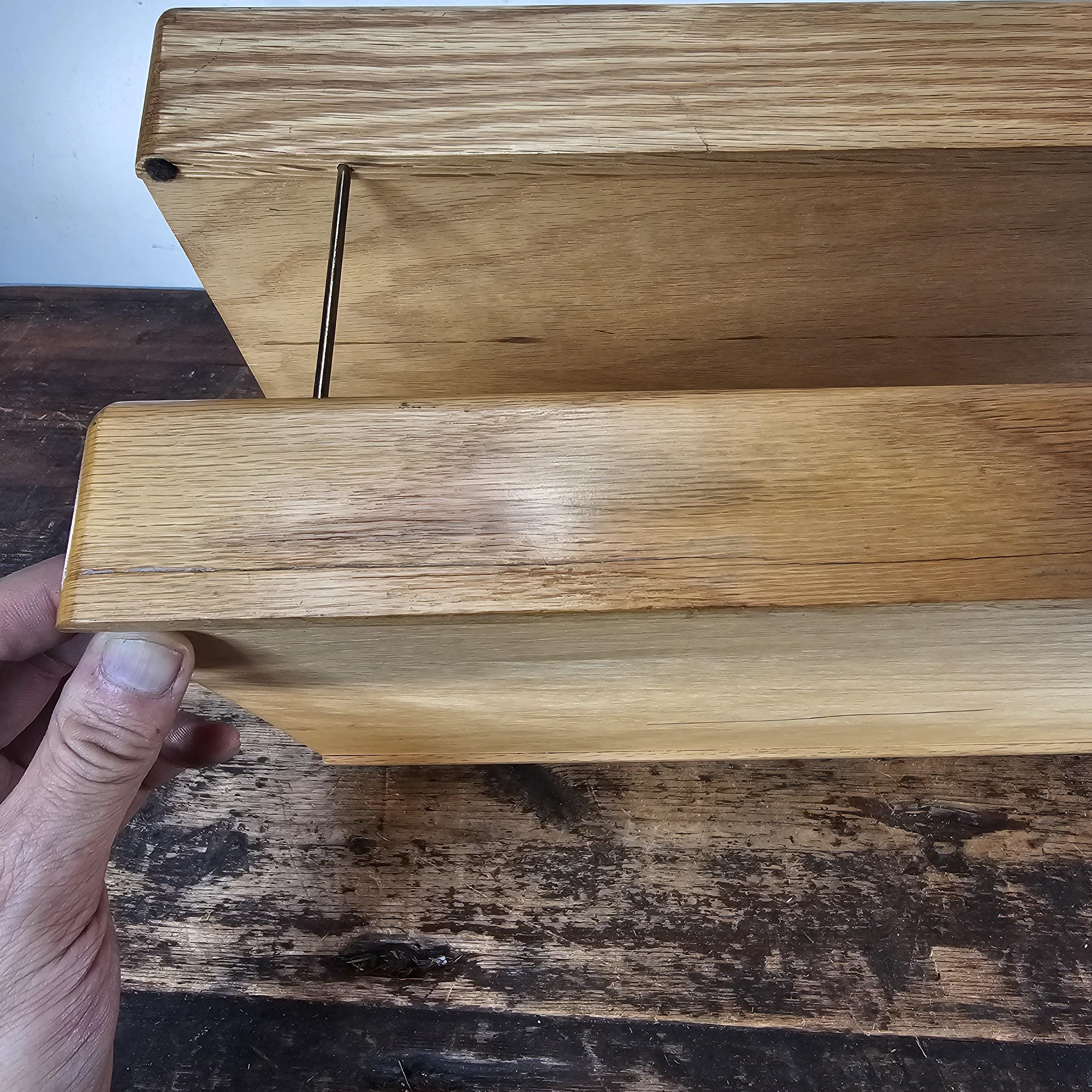 Carver Wood Products Solid Oak 2-Tier Desk Tray Set Mid-Century Modern