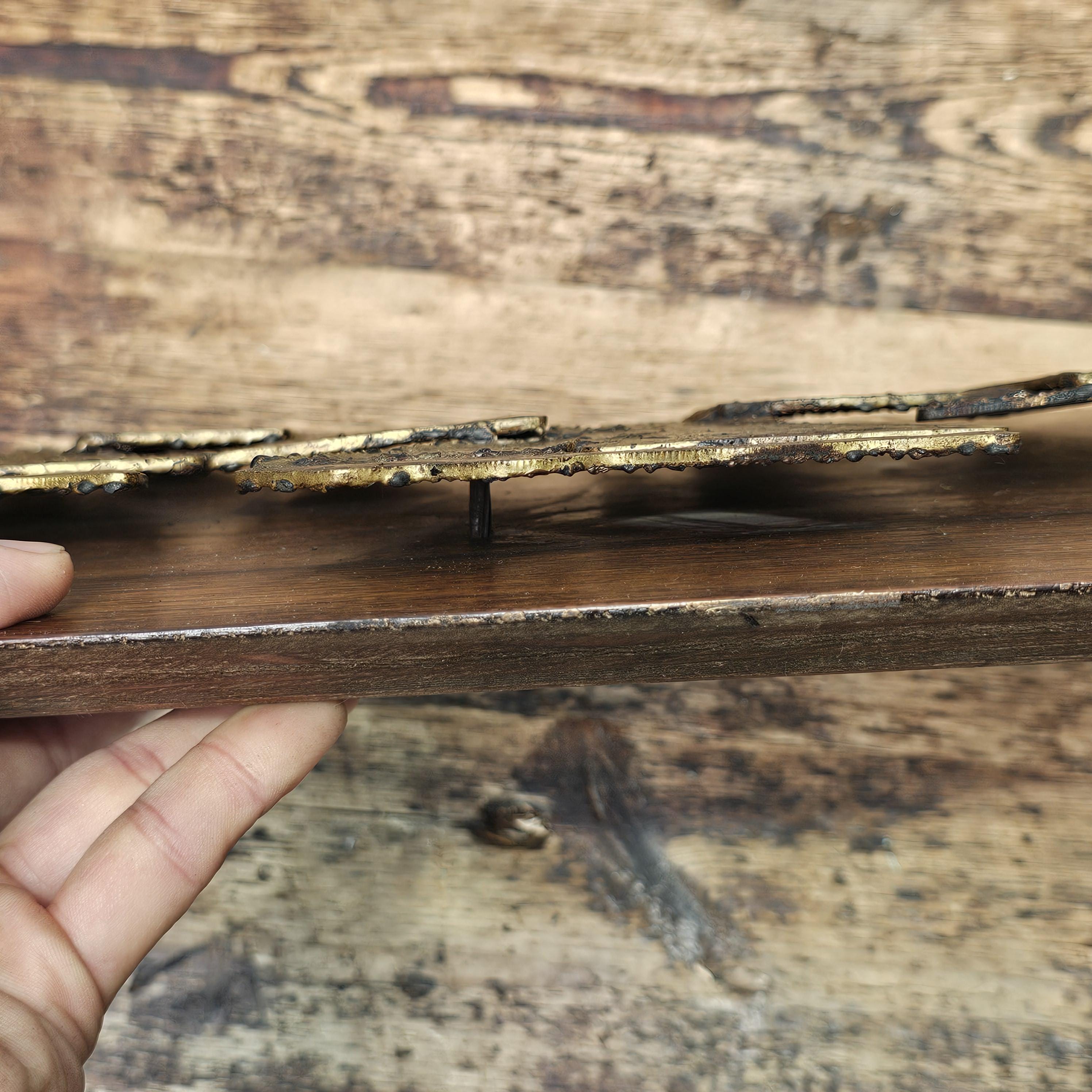 Peter Pepper Products Brass Sailboats Wall Sculpture (1960s) 23.5"L x 12"H