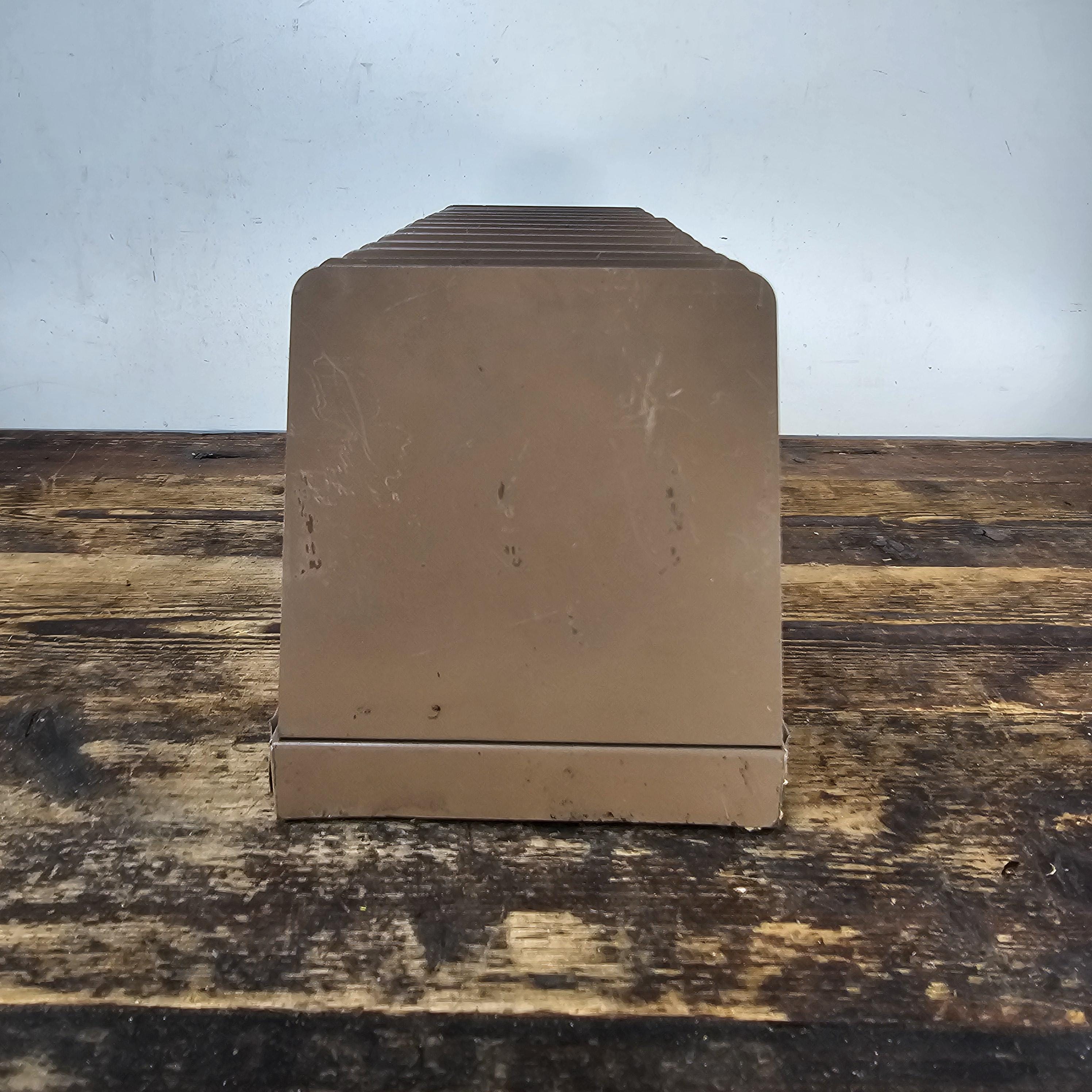 Vintage Small 12 Compartment Metal Desktop File Organizer 6.5"W x 6.5"H x 15"L