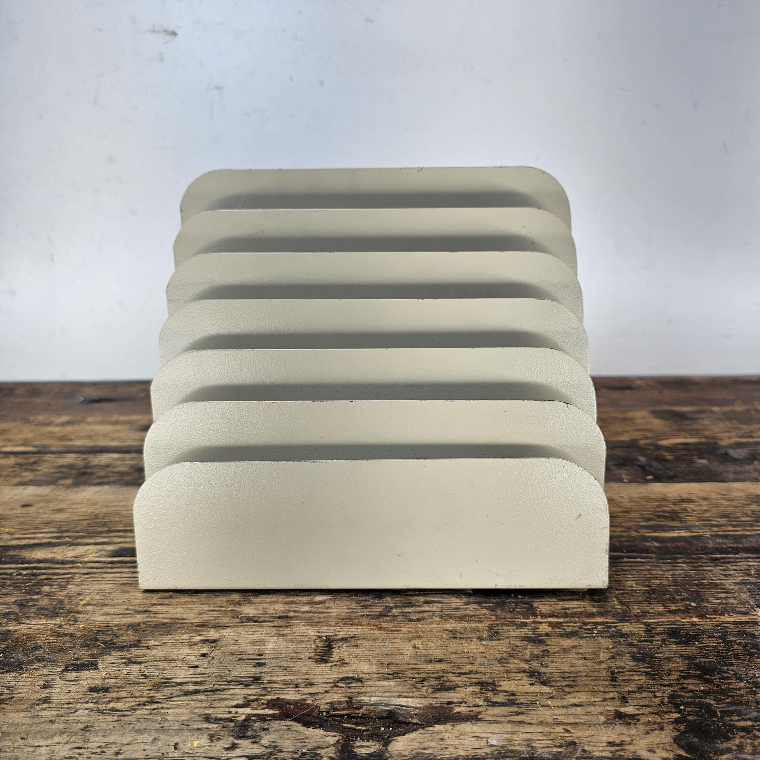 Vintage Small 12 Compartment Metal Desktop File Organizer 6.5"W x 6.5"H x 15"L