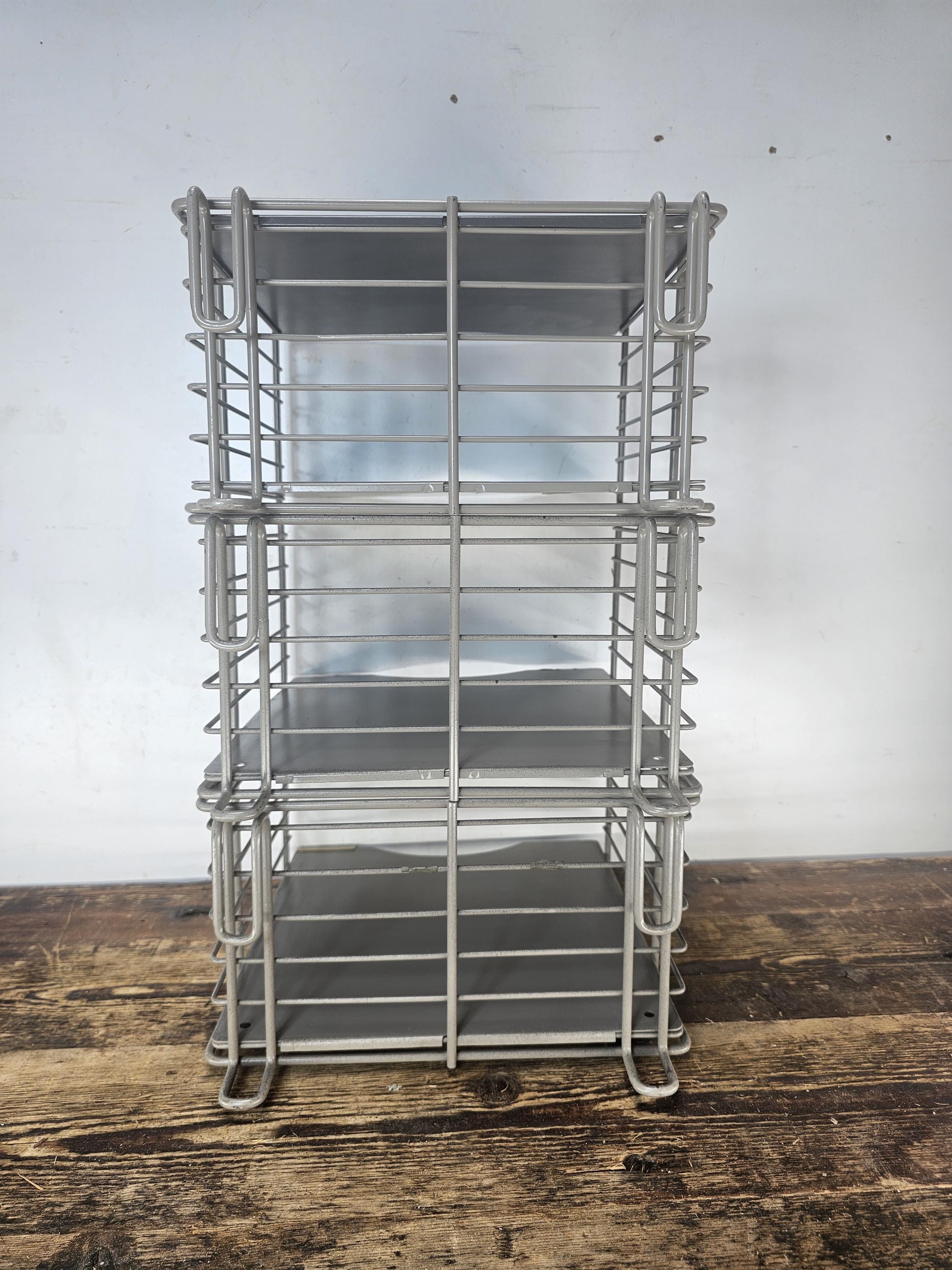 Vintage Steel Wire Stackable / Wall Mountable Storage Basket Organizer Set