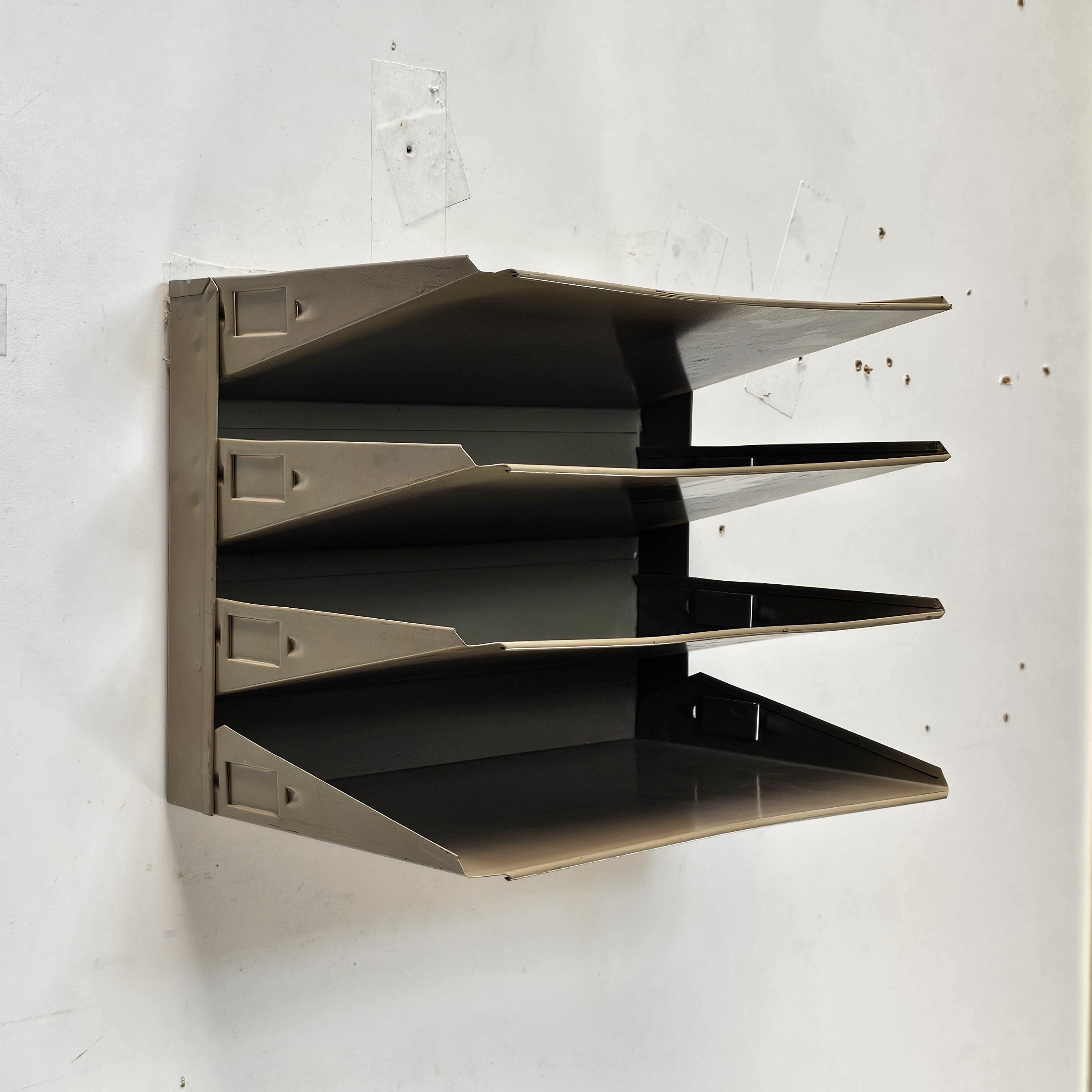 Vintage 3-Tier Wall-Mounted / Desktop Steel File Organizer