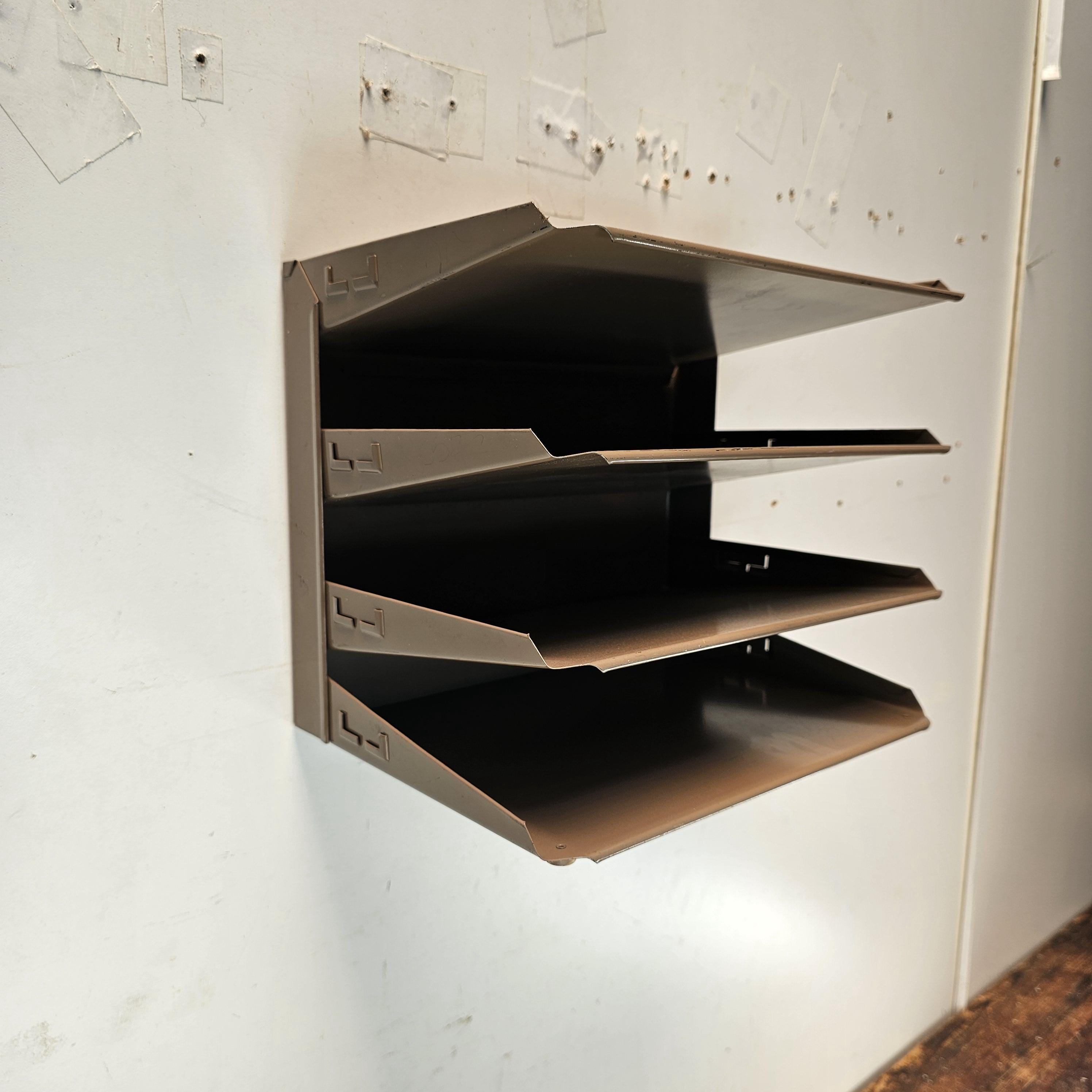 Vintage 4-Tier Wall-Mounted / Desktop Steel File Organizer